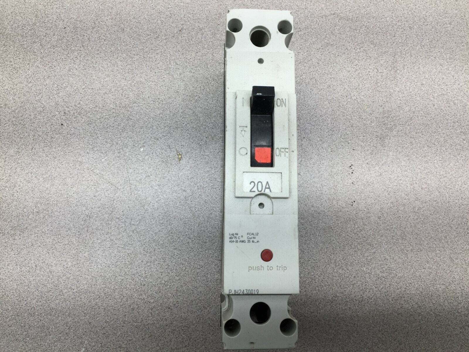 USED GE 20AMP 1POLE CURCUIT BREAKER FBH16TE020R2