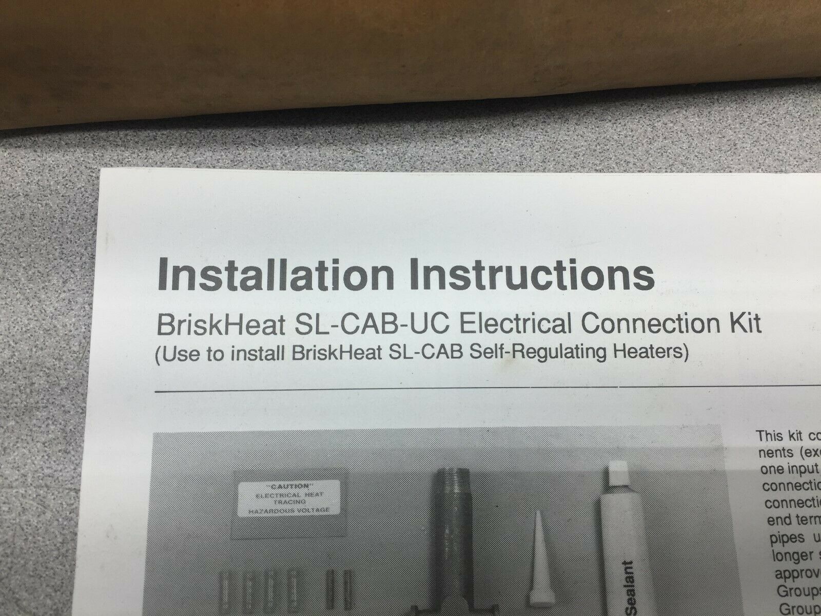 NEW IN BOX BRISK HEAT ELECTRICAL CONNECTION KIT SL-CAB-UC