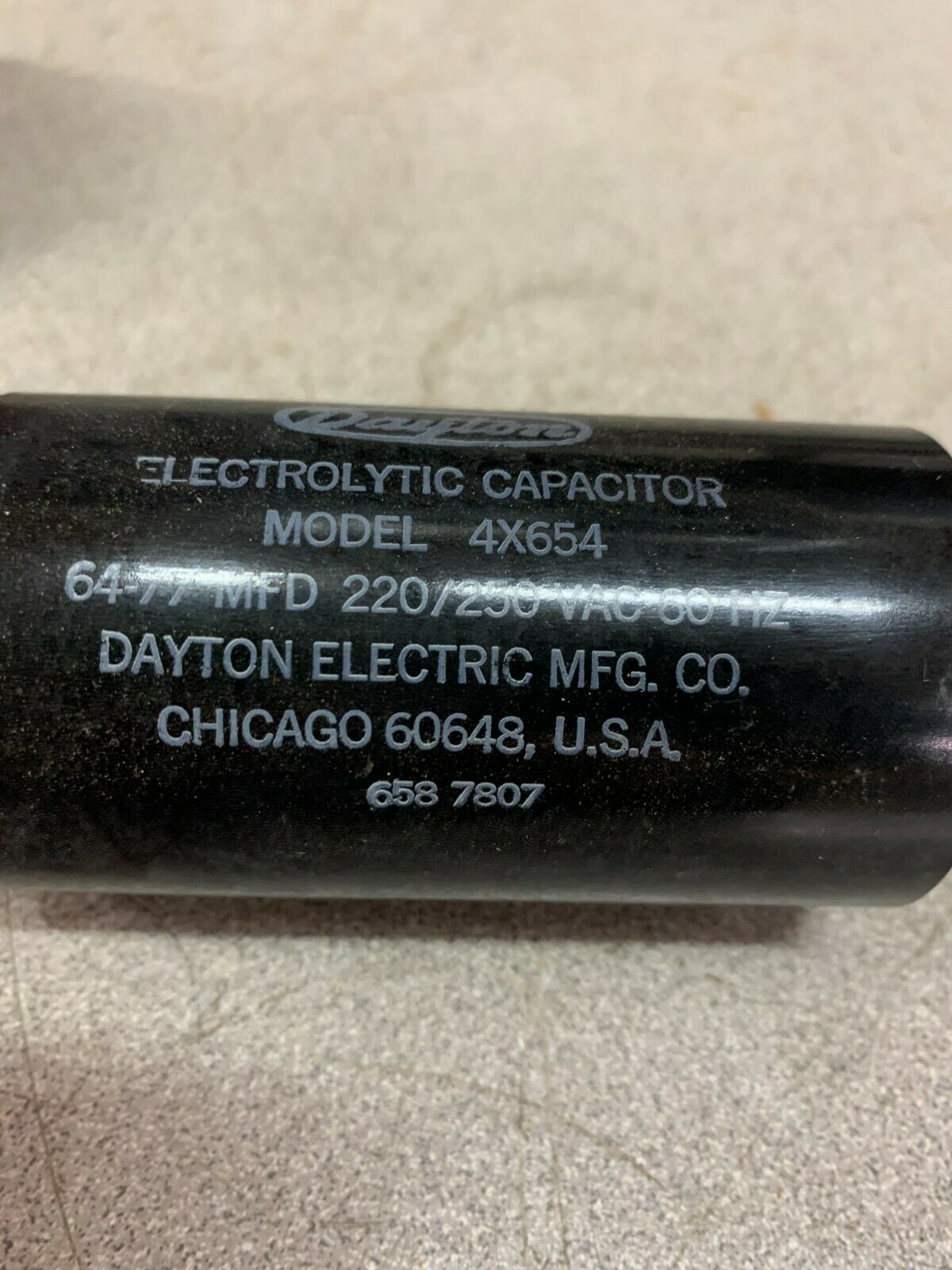 NEW IN BOX DAYTON CAPACITOR 4X654