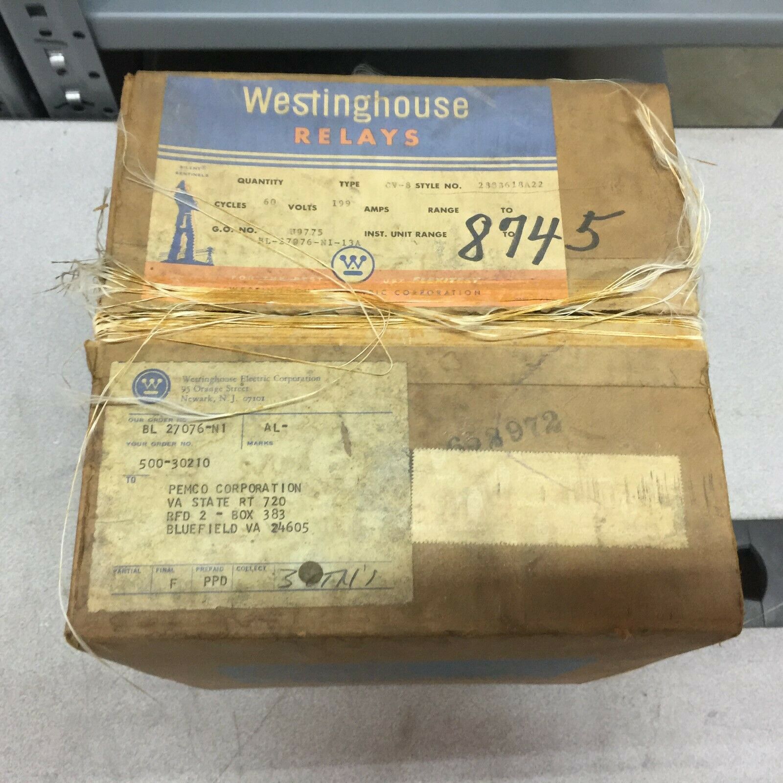 NEW IN BOX WESTINGHOUSE 0.2-2 AMPS TYPE CV-8 OVERVOLTAGE RELAY 288B618A22A