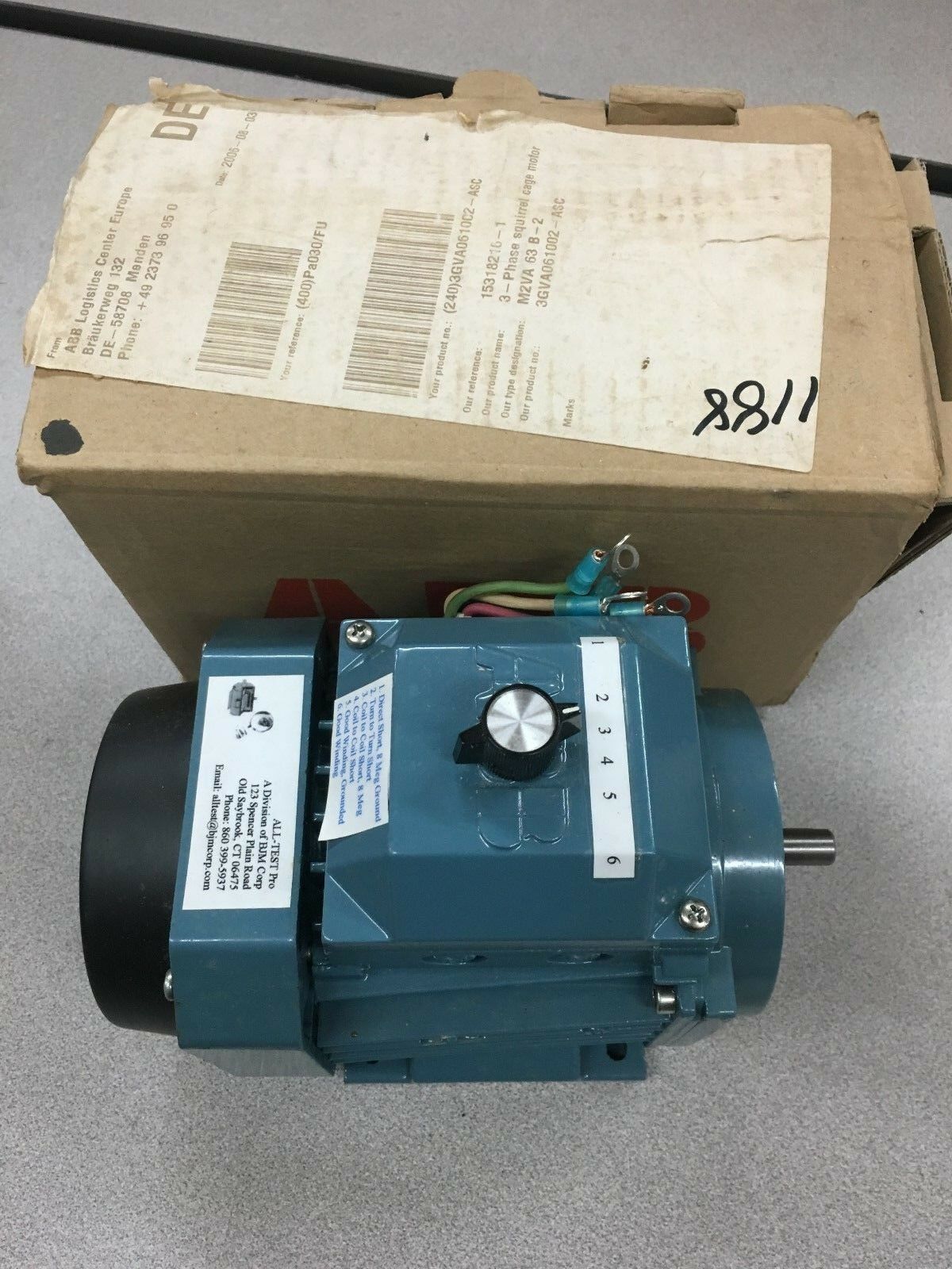 NEW IN BOX ABB 3 PHASE MOTOR 3GVA061002-ASC