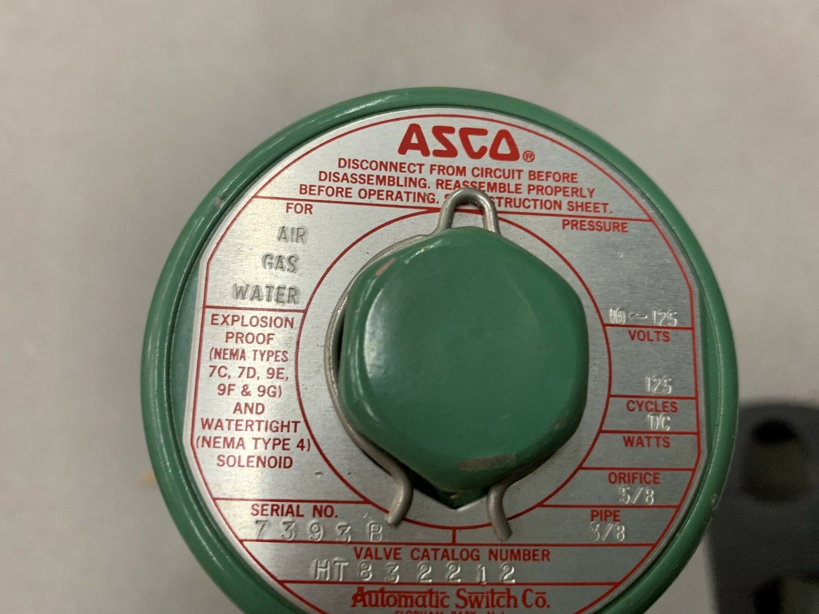 NEW NO BOX ASCO VALVE HT832212