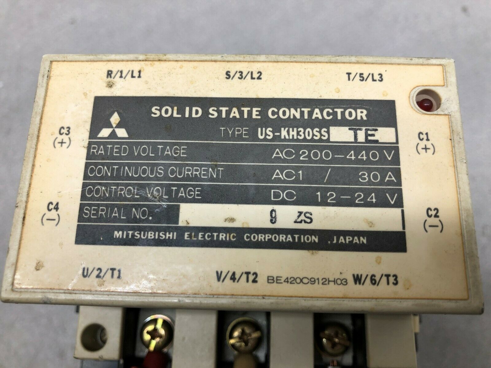 USED MITSUBISHI ELECTRIC 30 AMP 3 PH 200-440 12-24 VDC COIL SOLID STATE CONTACTO