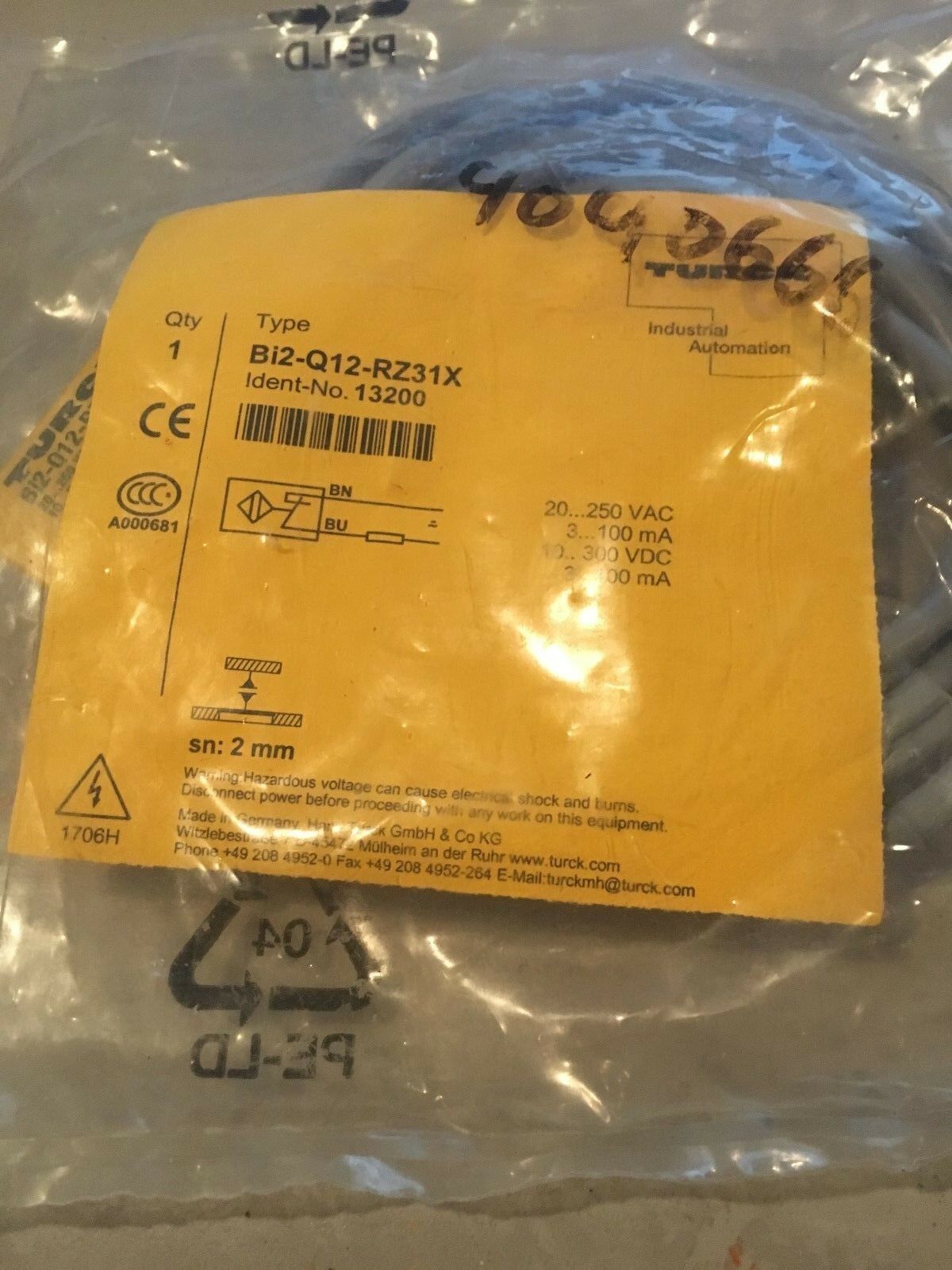 NEW IN BAG TURCK SENSOR BI2-Q12-RZ31X