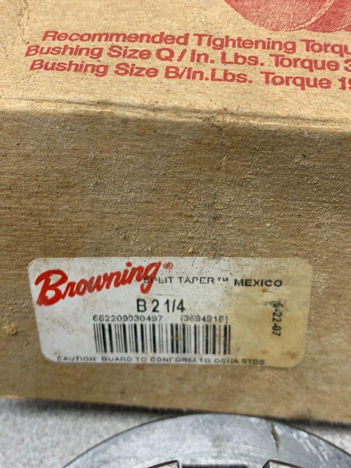 NEW IN BOX BROWNING B2-1/4" SPLIT TAPER BUSHING B 2 1/4