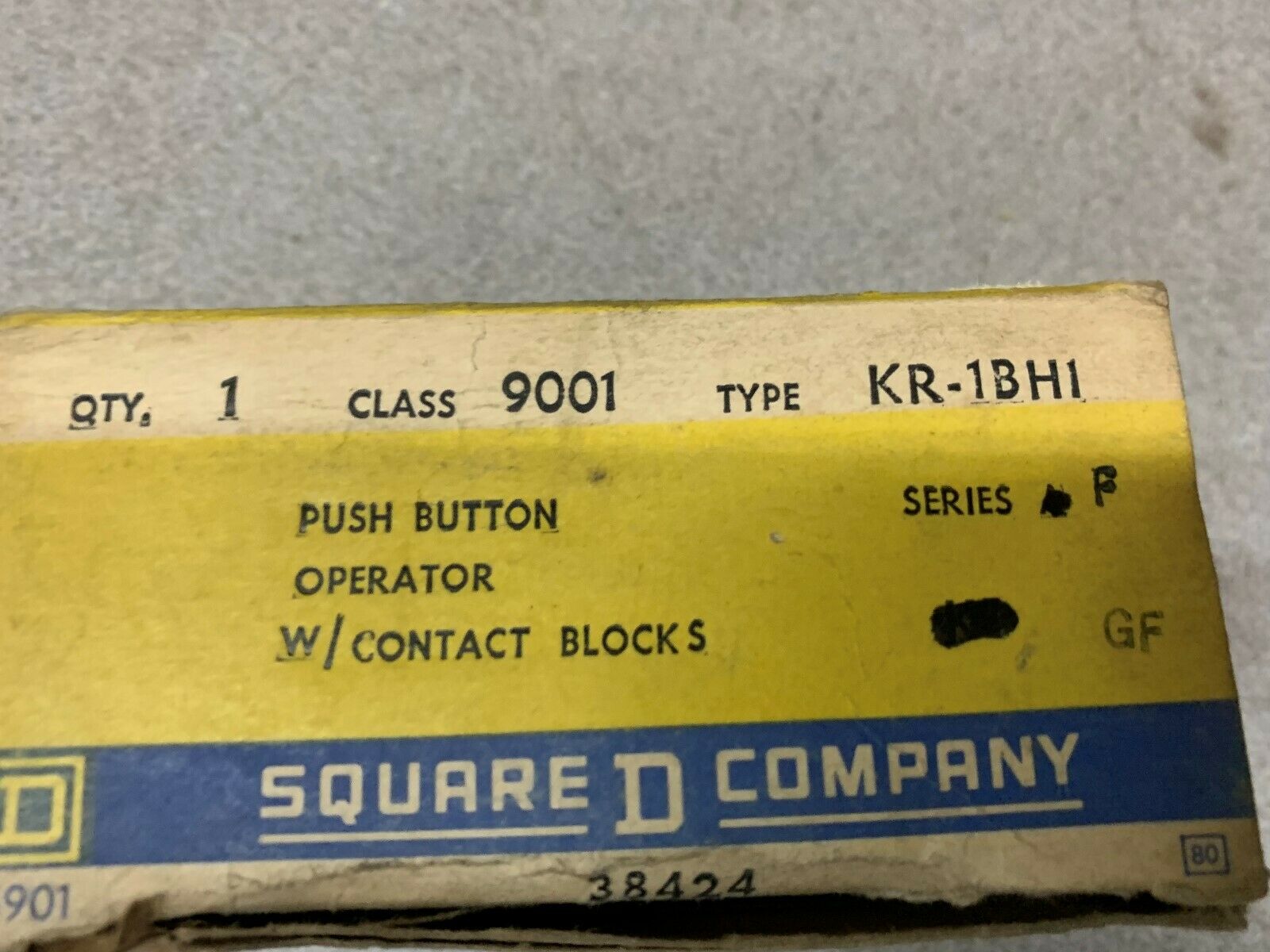 NEW IN BOX SQUARE D PUSH BUTTON 9001 KR-1BH1