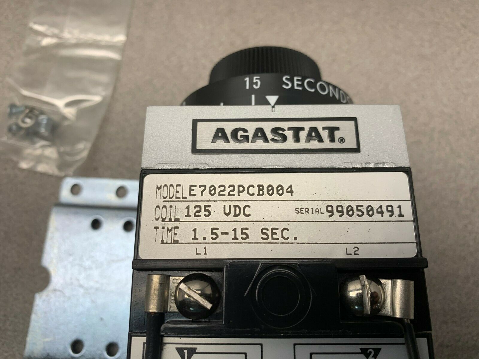 NEW AGASTAT 125VDC. TIMER 1.5-15 SEC. TIMING RELAY E7022PCB004