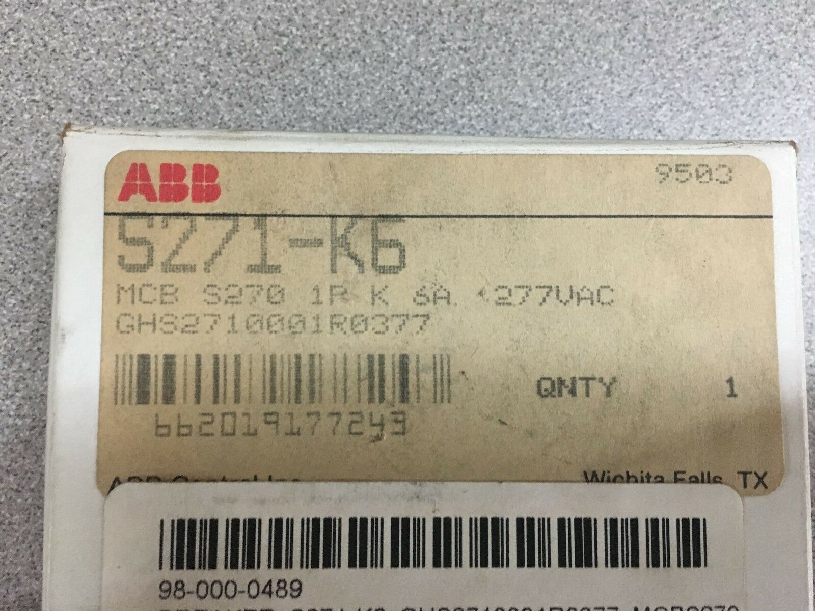 NEW IN BOX ABB CONTROL S271-K6