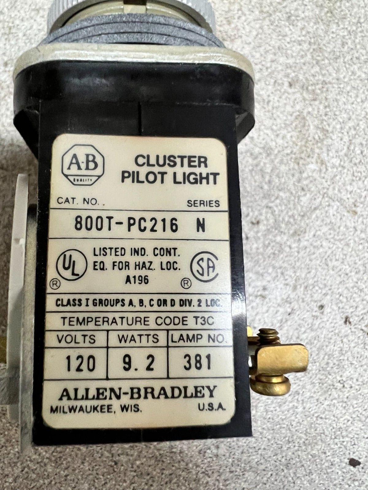 NEW IN BOX ALLEN BRADLEY PILOT LIGHT 800T-PC216 SERIES N