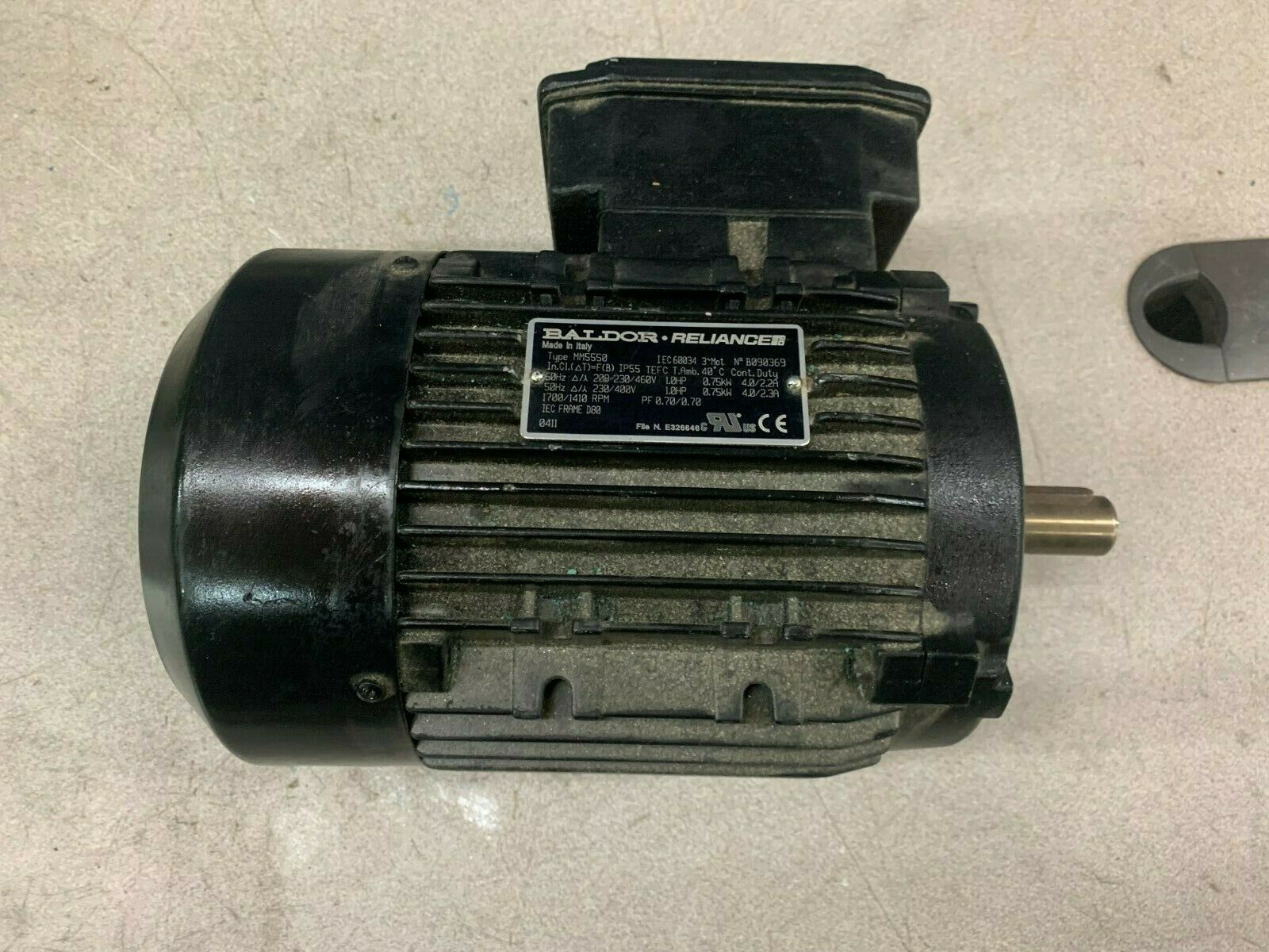 USED BALDOR RELIANCE 230/460V. 1HP ELECTRIC MOTOR MM5550