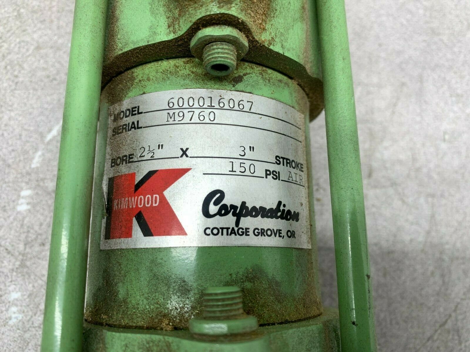 NEW KIMWOOD CYLINDER 2-1/2" BORE 3" STROKE 600016067