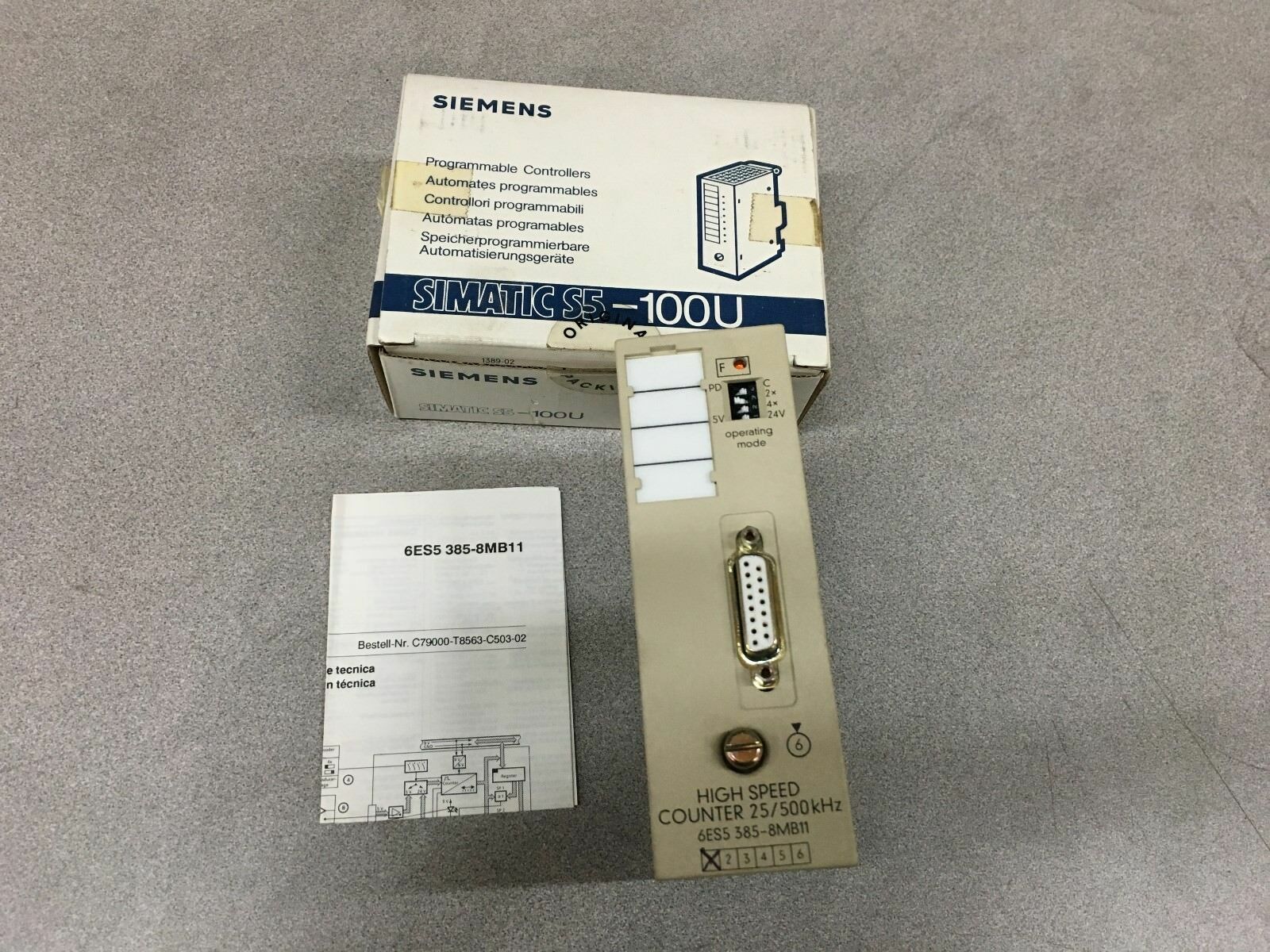 NEW IN BOX SIEMENS SIMATIC S5 COUNTER MODULE 6ES5 385-8MB11