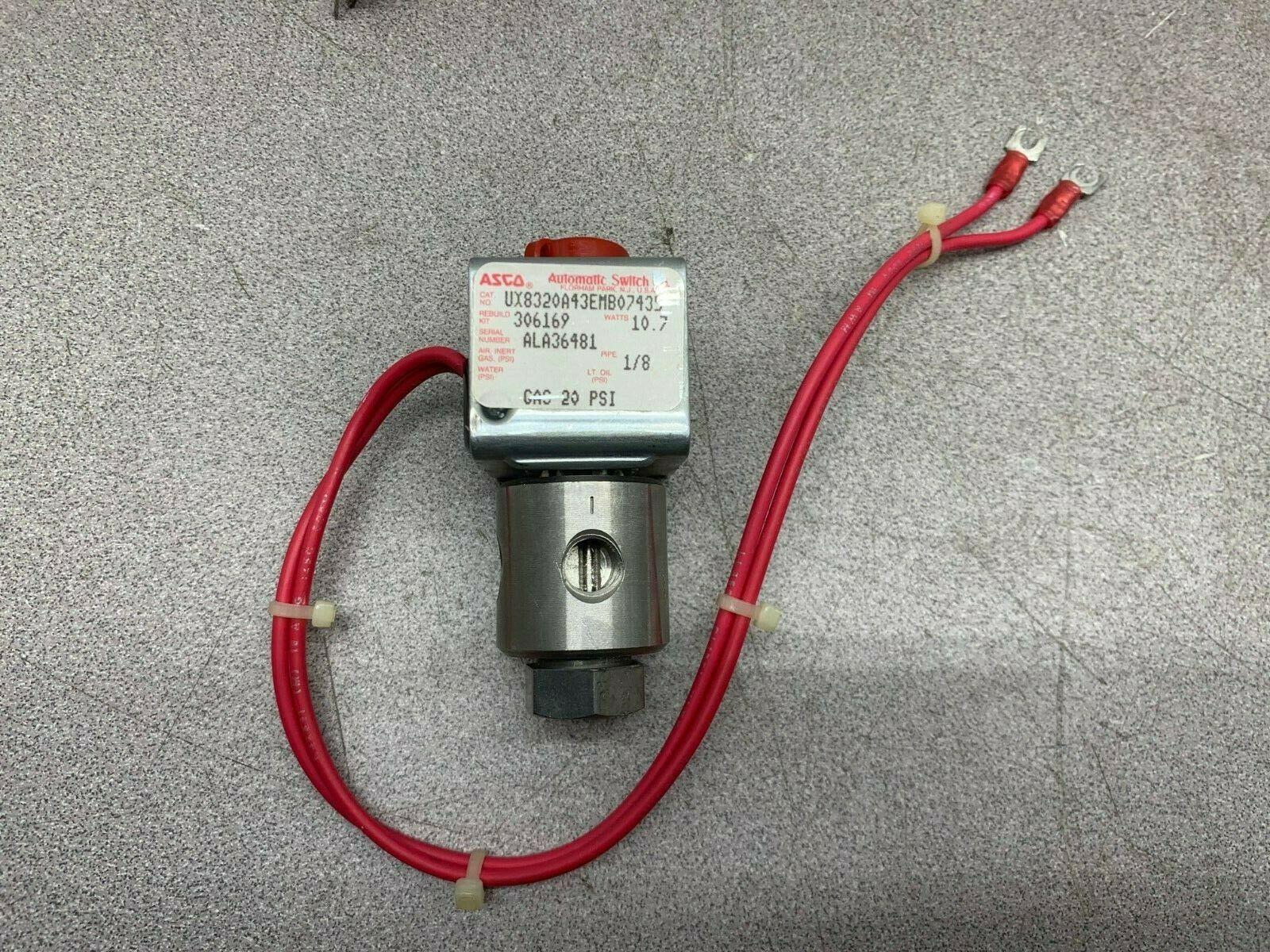 USED ASCO 1/8" SOLENOID VALVE UX8320A43EMP07435