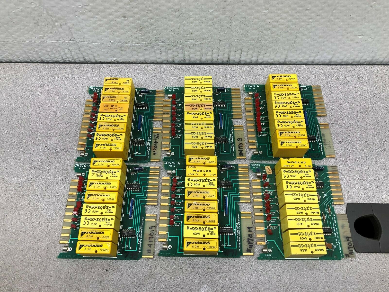 USED (LOT OF 6) ANACONDA ADVANCED OUTPUT RELAY MODULE CR579-A / PB-D-0643-03