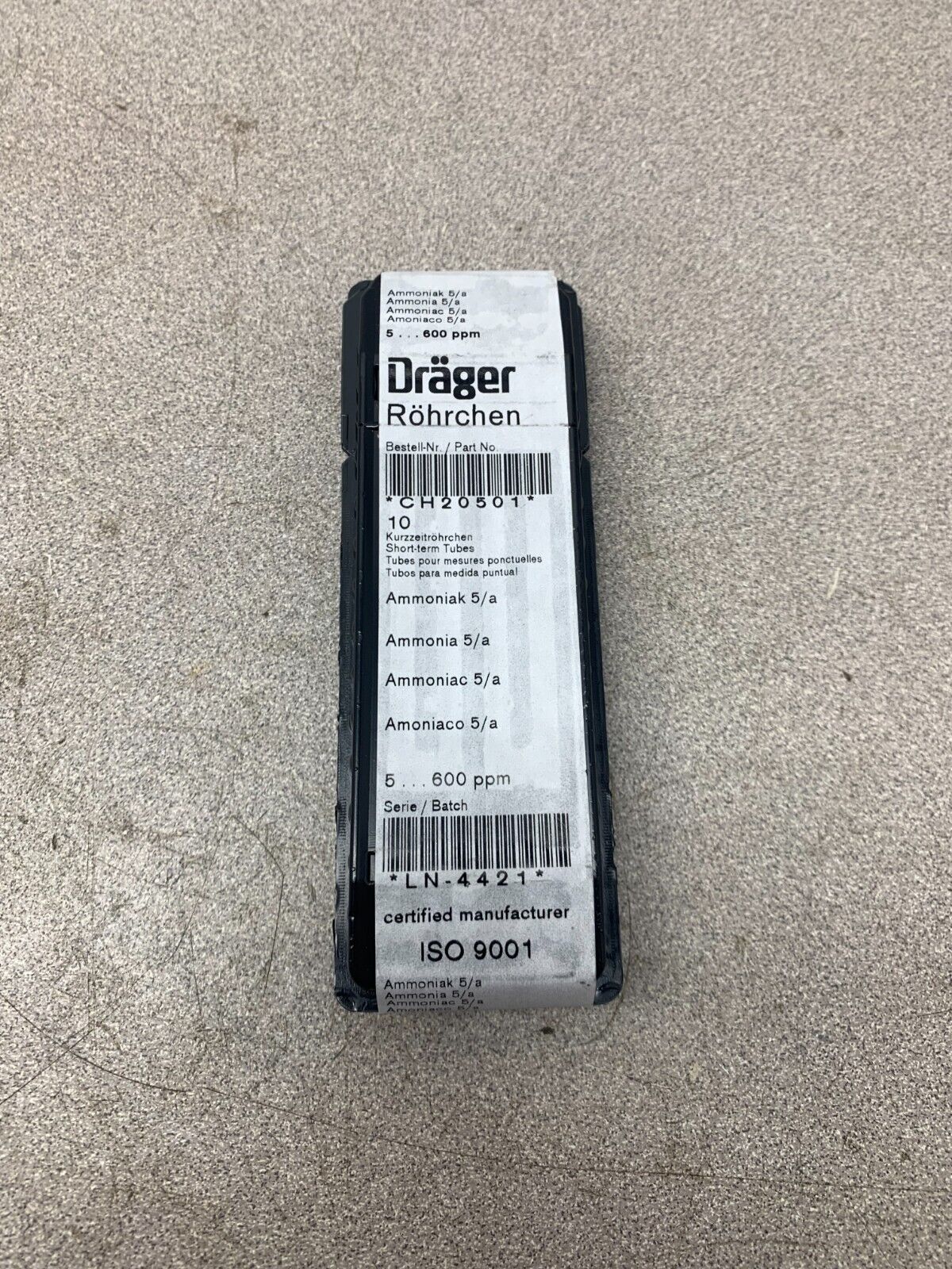 NEW PACK OF 10 DRAGER 5-600PPM SHORT TERM TUBES CH20501