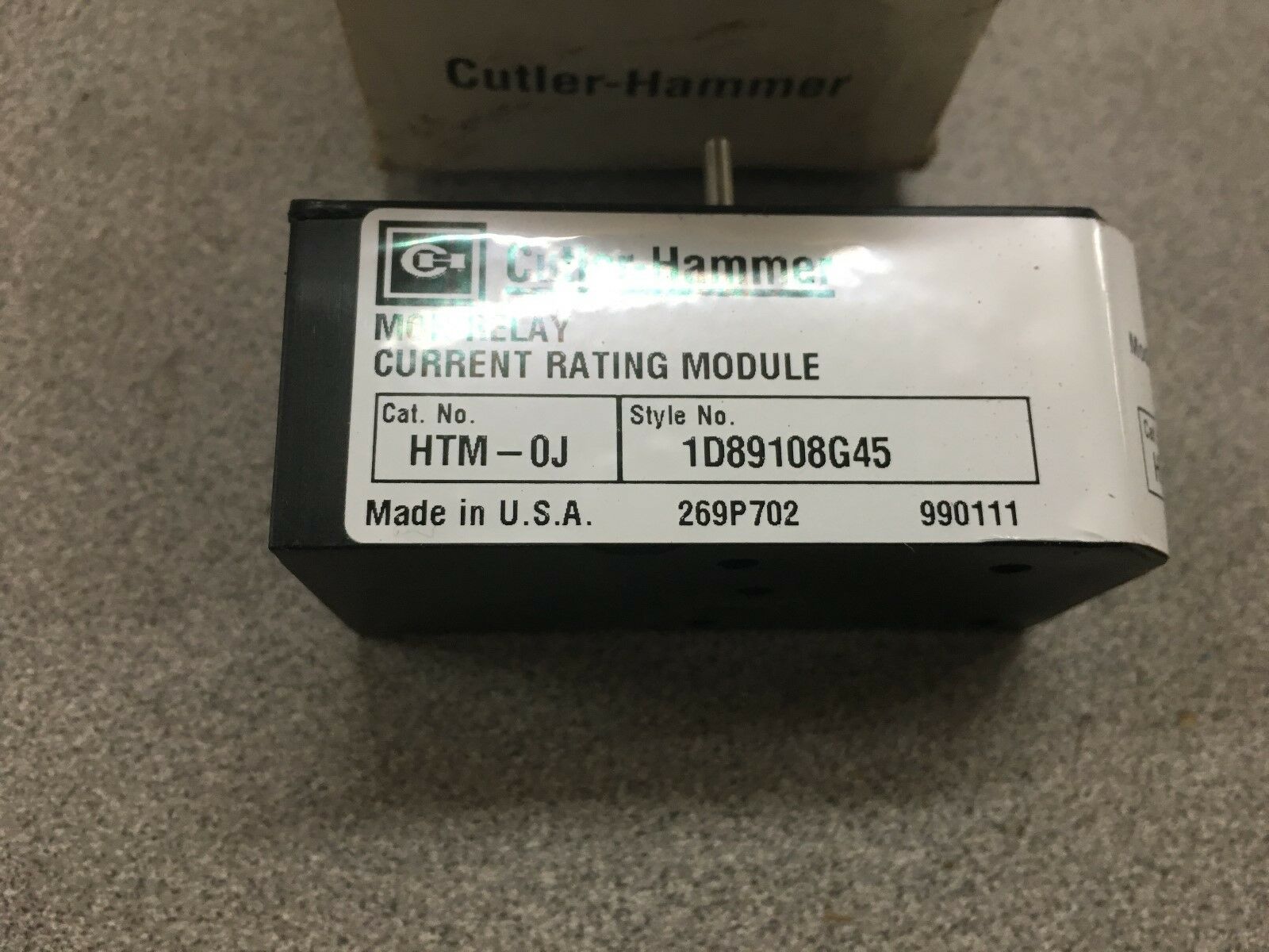 NEW IN BOX CUTLER-HAMMER CURRENT RATING MODULE HTM-0J STYLE 1D89108G45