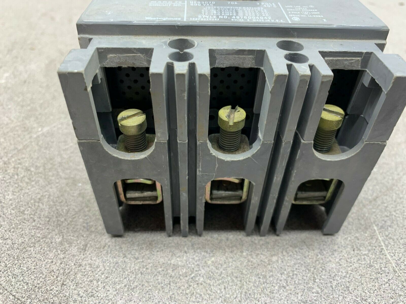 NEW NO BOX WESTINGHOUSE 3 POLE 70AMP CIRCUIT BREAKER HFB3070