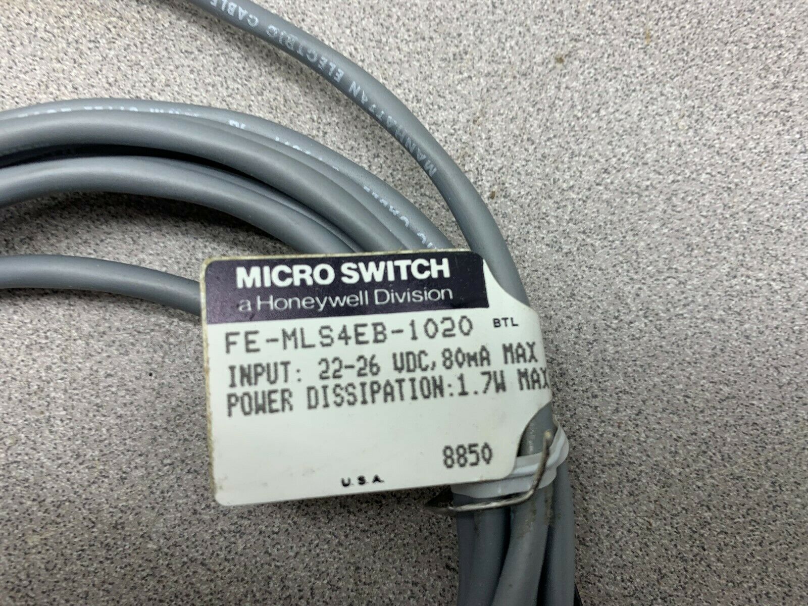 NEW RIPPED BOX MICRO SWITCH  CABLE FE-MLS4EB-1020