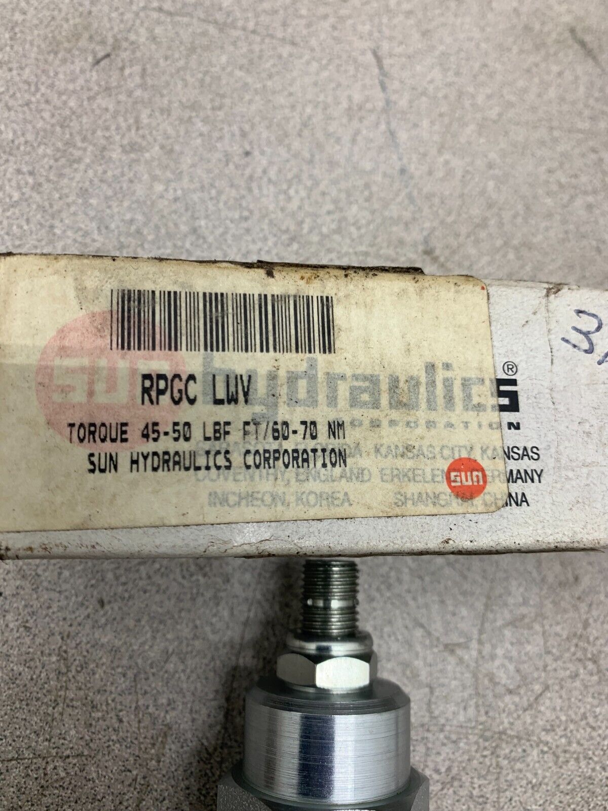 NEW IN BOX SUN HYDRAULICS RPGCLWV CHECK VALVE RPGC LWV