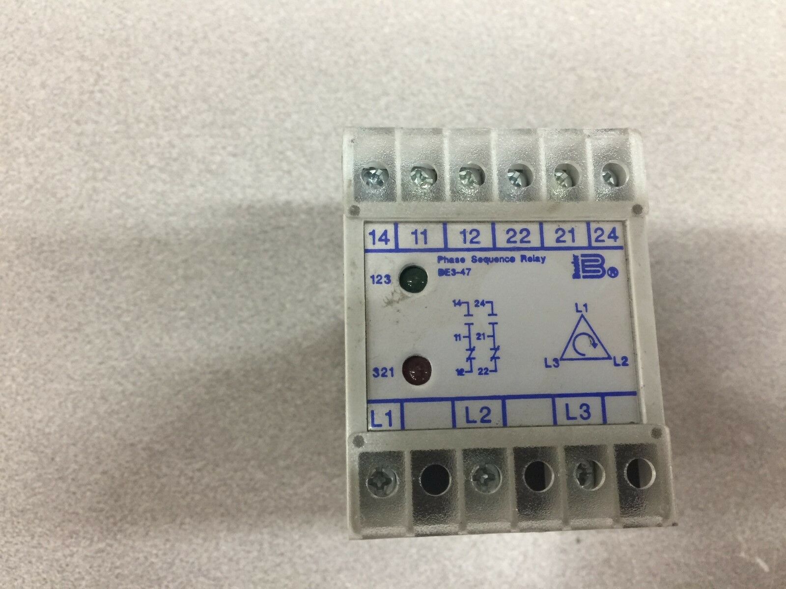 USED BASLER ELECTRIC PHASE SEQUENCE RELAY BE3-47-3A4N2