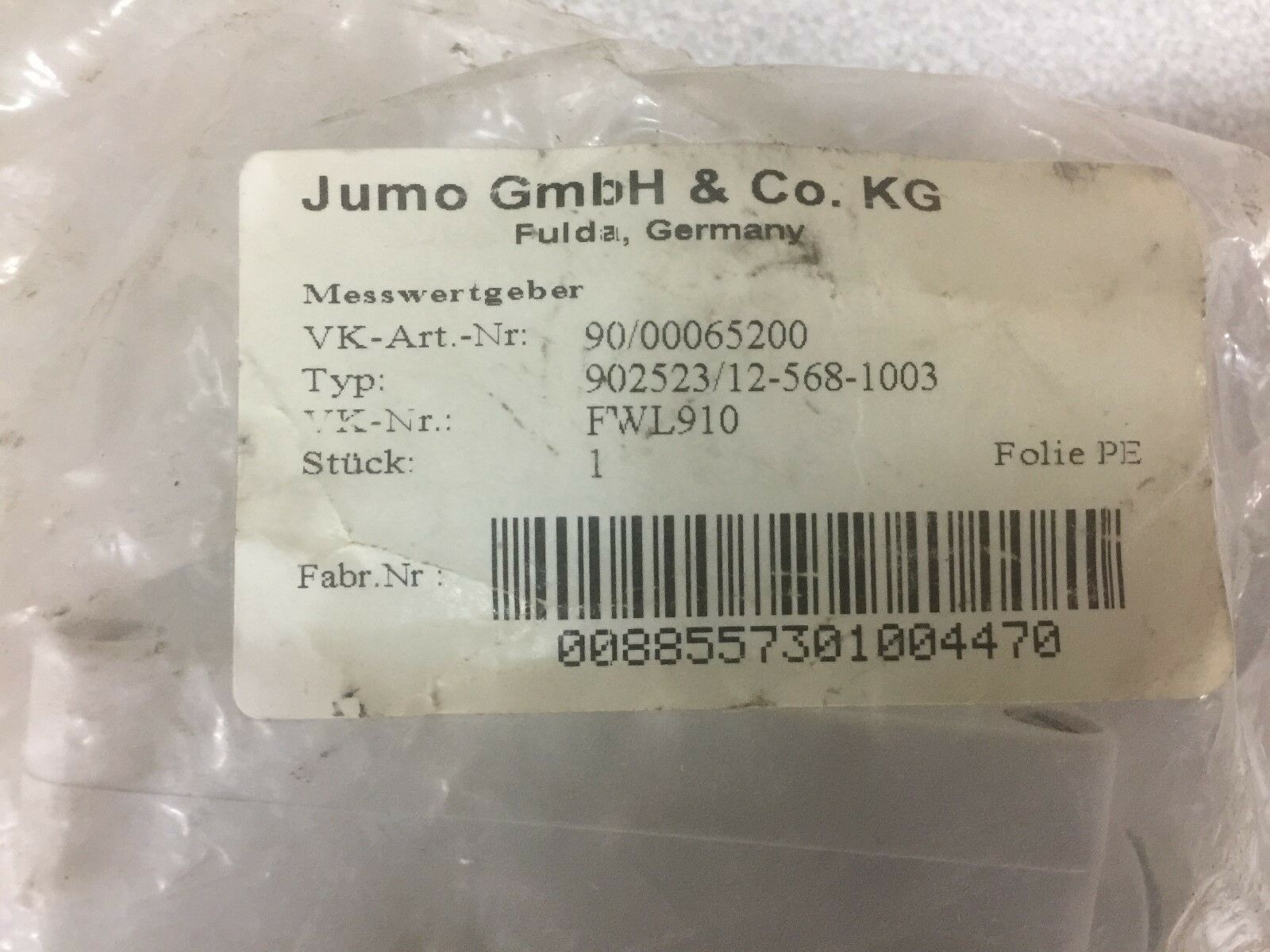 NEW IN PACK JUMO OUTSIDE TEMP MODULE 902523/12-568-1003