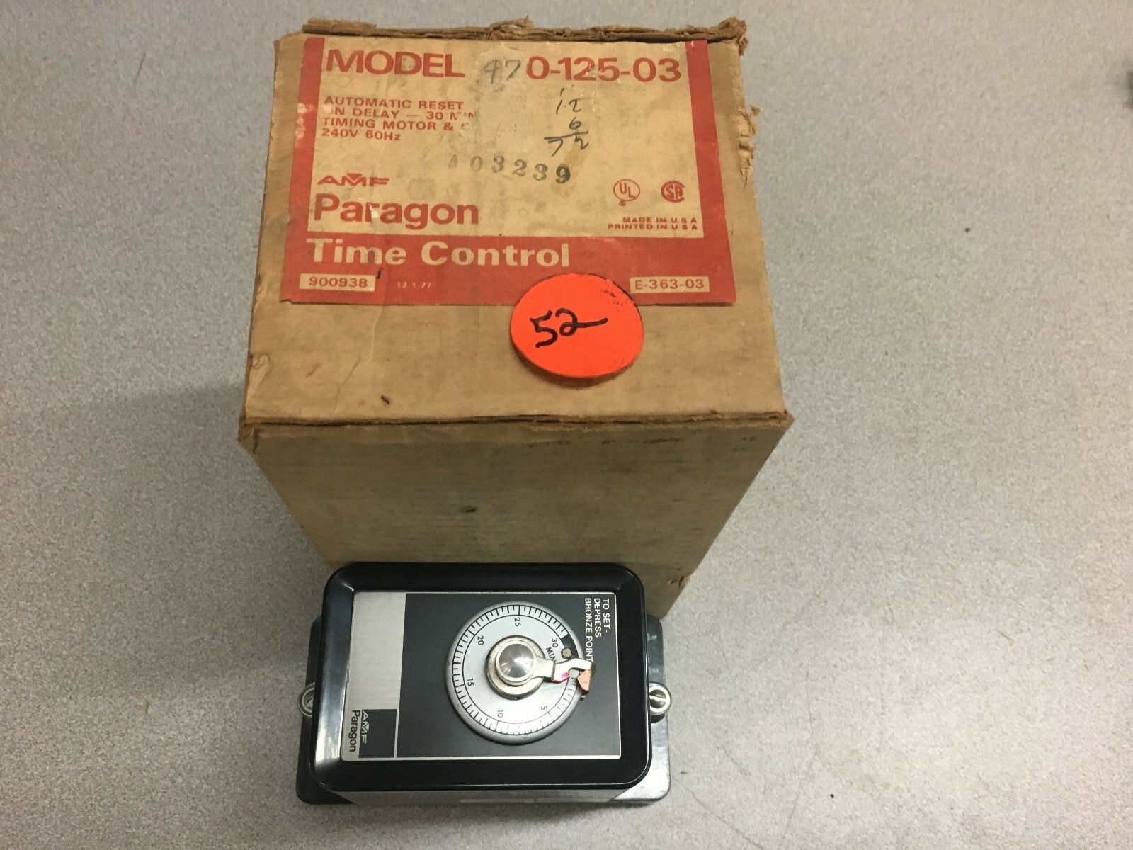 NEW IN BOX PARAGON TIME CONTROL 470-125-03