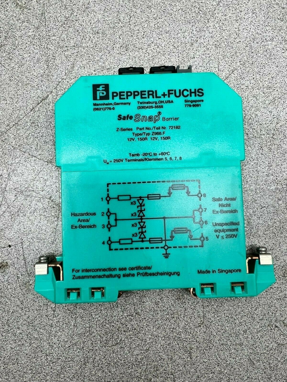 USED PEPPERL+FUCHS BARRIER MODULE 72182