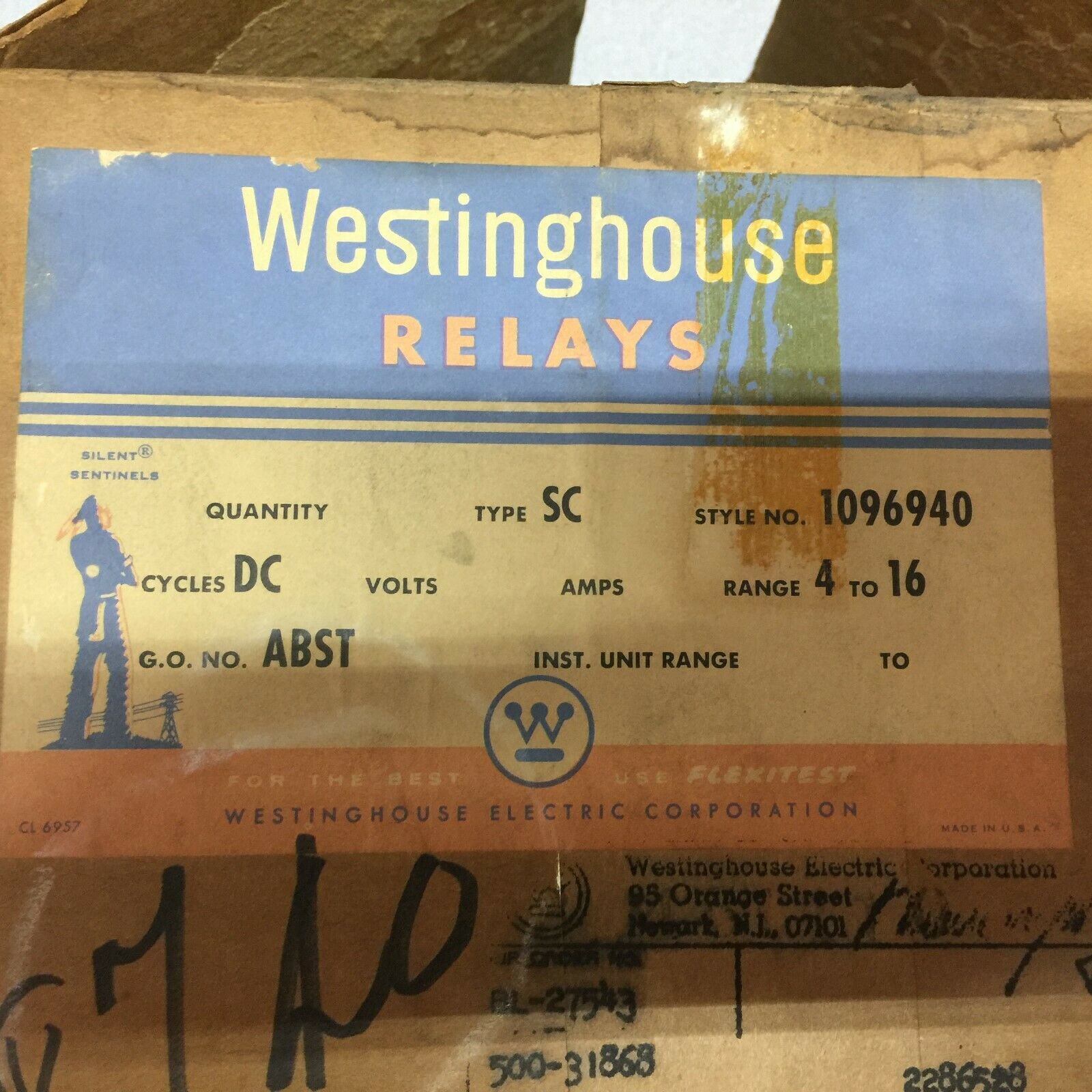 NEW IN BOX WESTINGHOUSE 4-16AMP TYPE SC INSTANTANIOUS TRIP UNIT 1096940