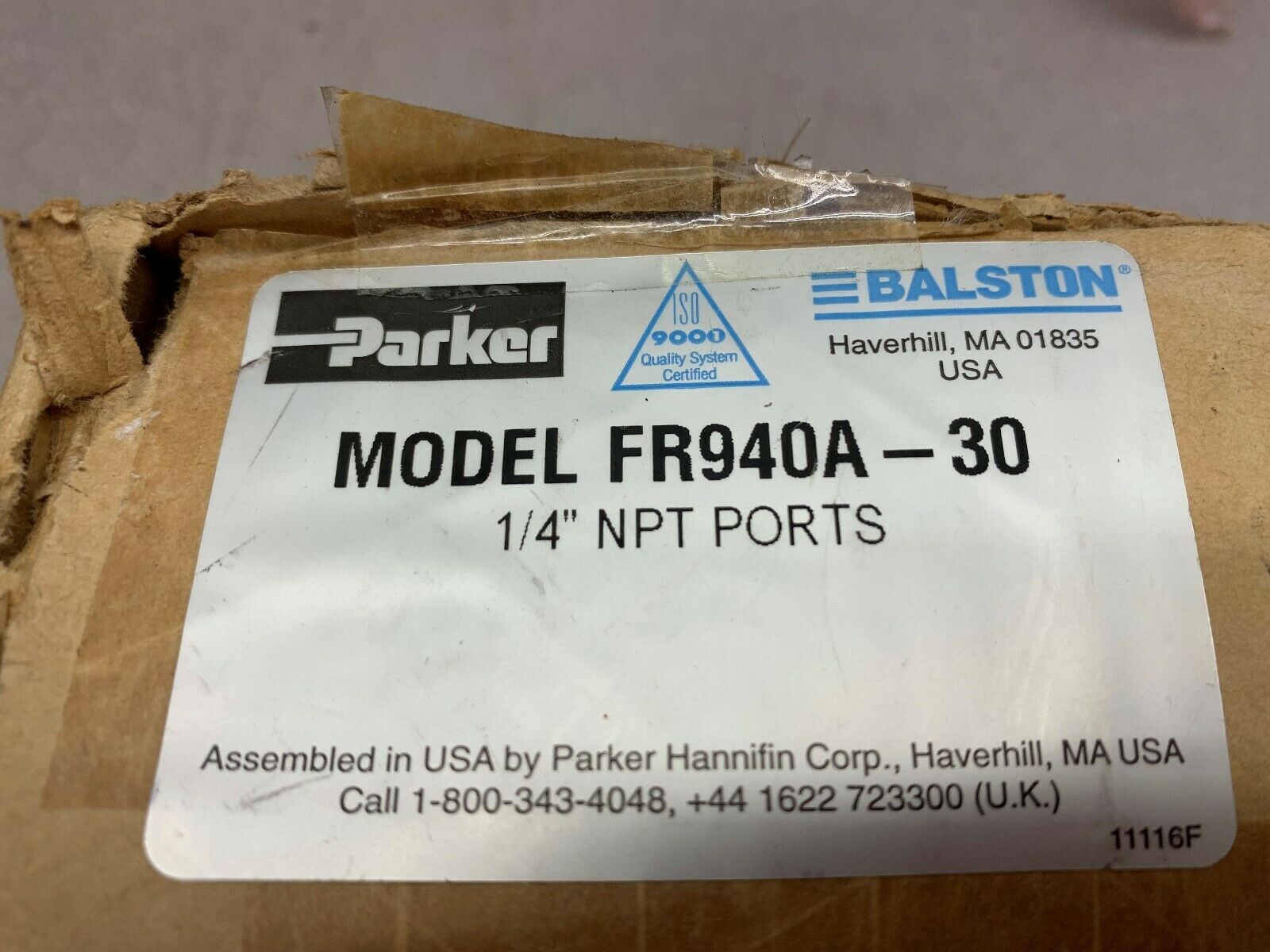 NEW IN BOX PARKER NPT PORTS FR940A-30