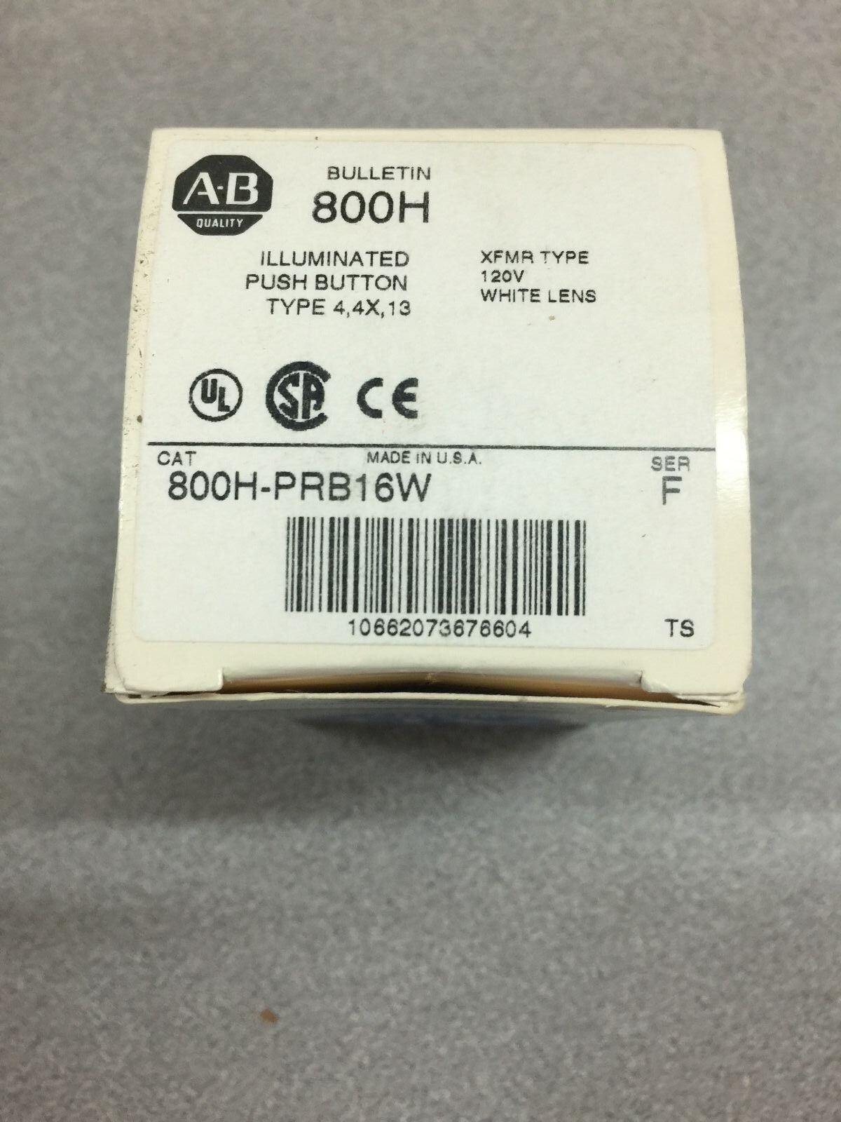 NEW IN BOX ALLEN BRADLEY PUSH BUTTON 800H PRB16W SER. F