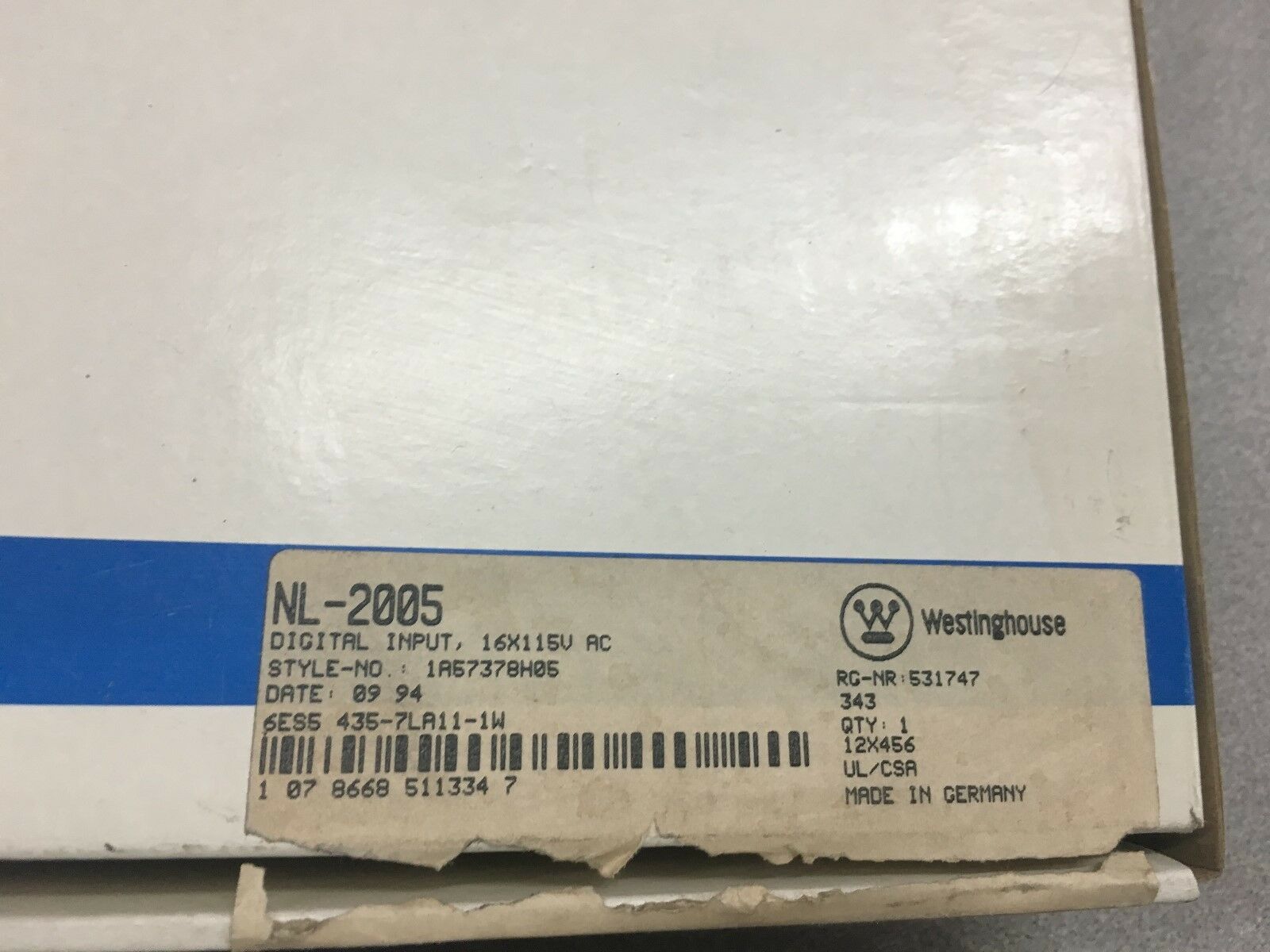 NEW IN BOX WESTINGHOUSE DIGITAL INPUT MODULE NL-2005