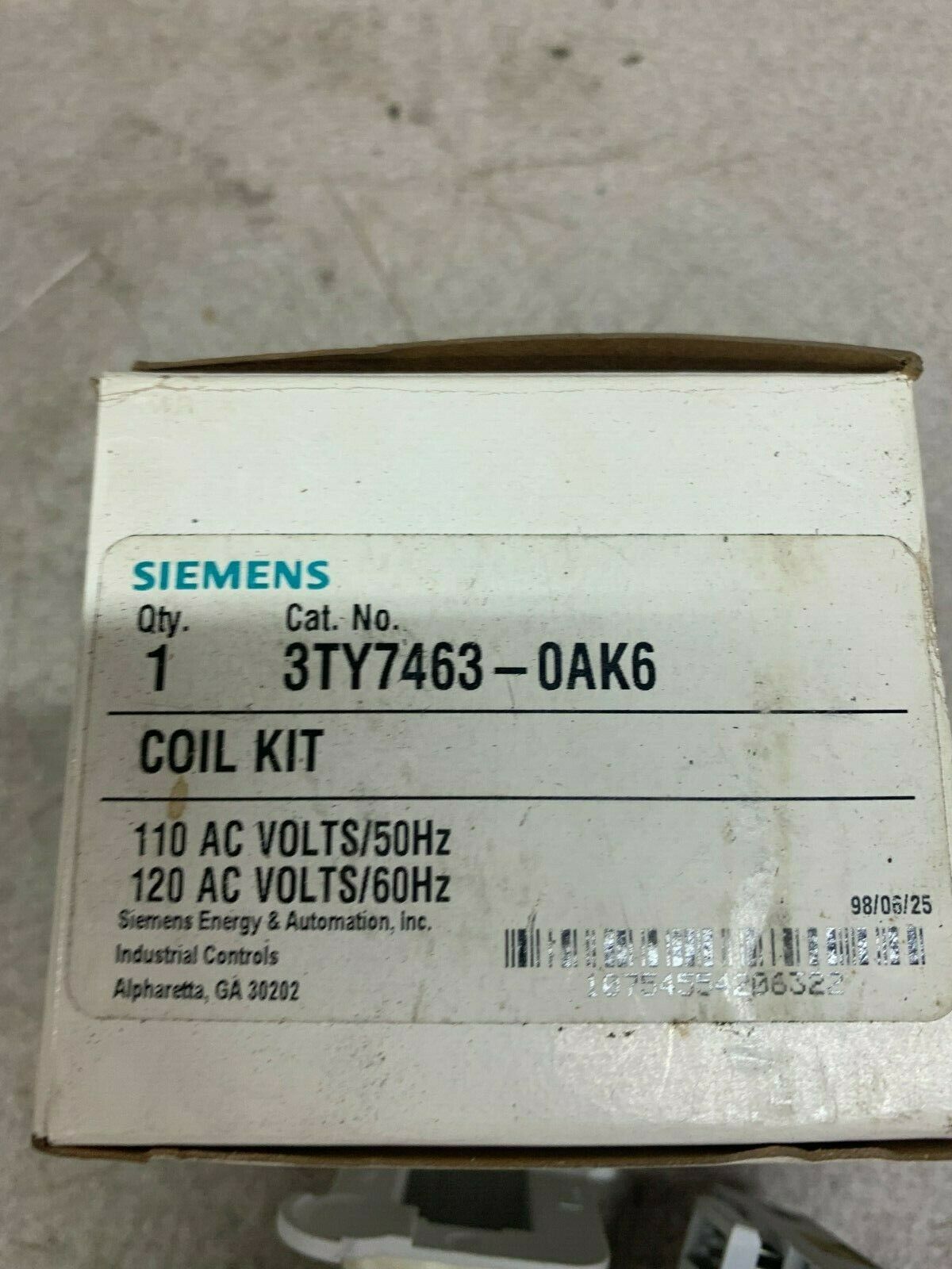 NEW IN BOX SIEMENS COIL 3TY7463-0AK6