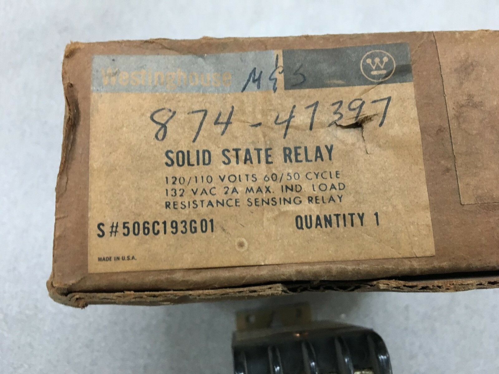 NEW IN BOX WESTINGHOUSE RESISTANCE SENSING RELAY 506C193G01