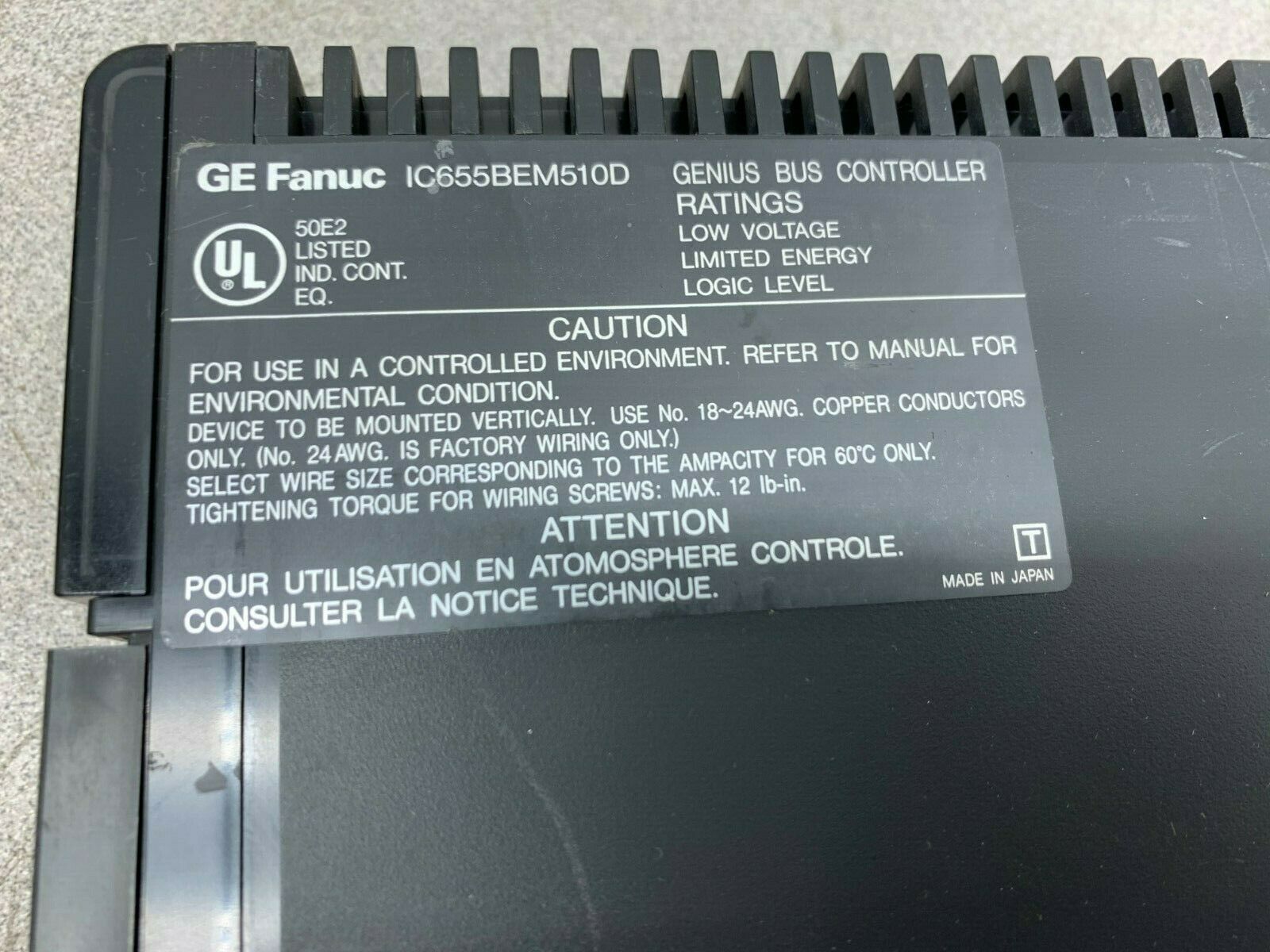 USED GE CONTROLLER IC655BEM510D