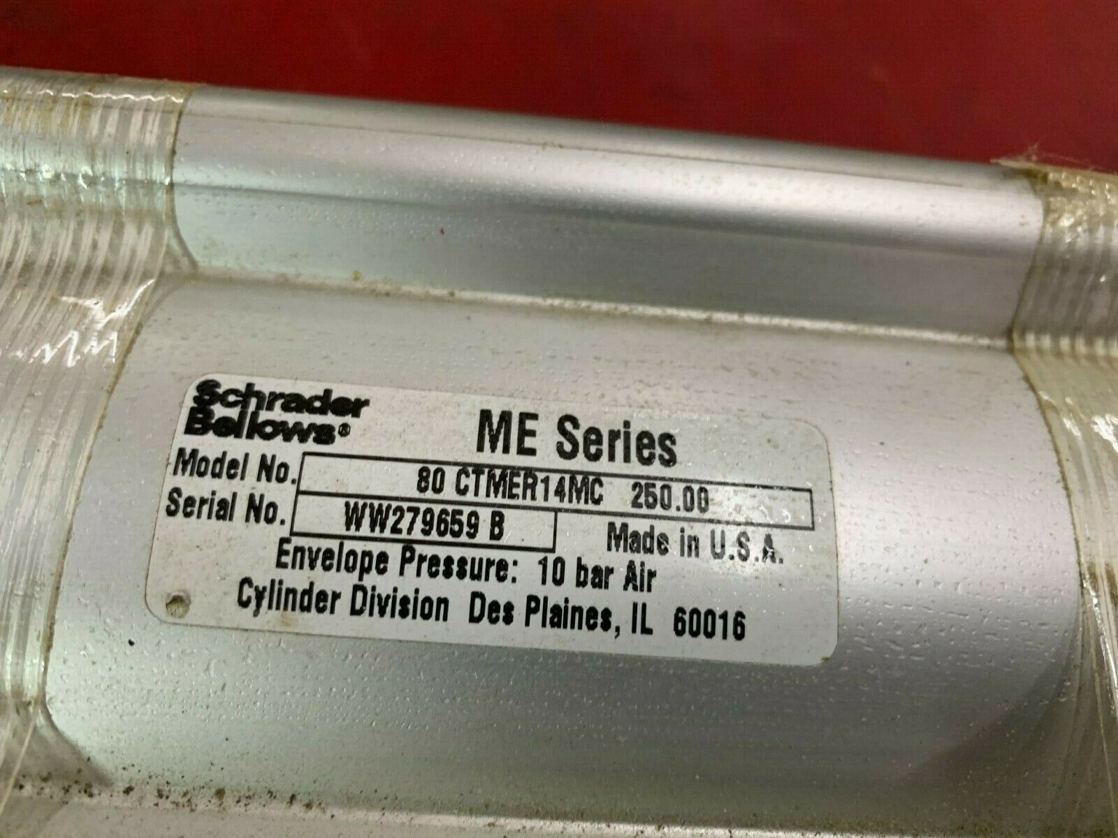 NEW NO BOX SCHRADER BELLOWS PNEUMATIC CYLINDER 80 CTMER14MC 250.00