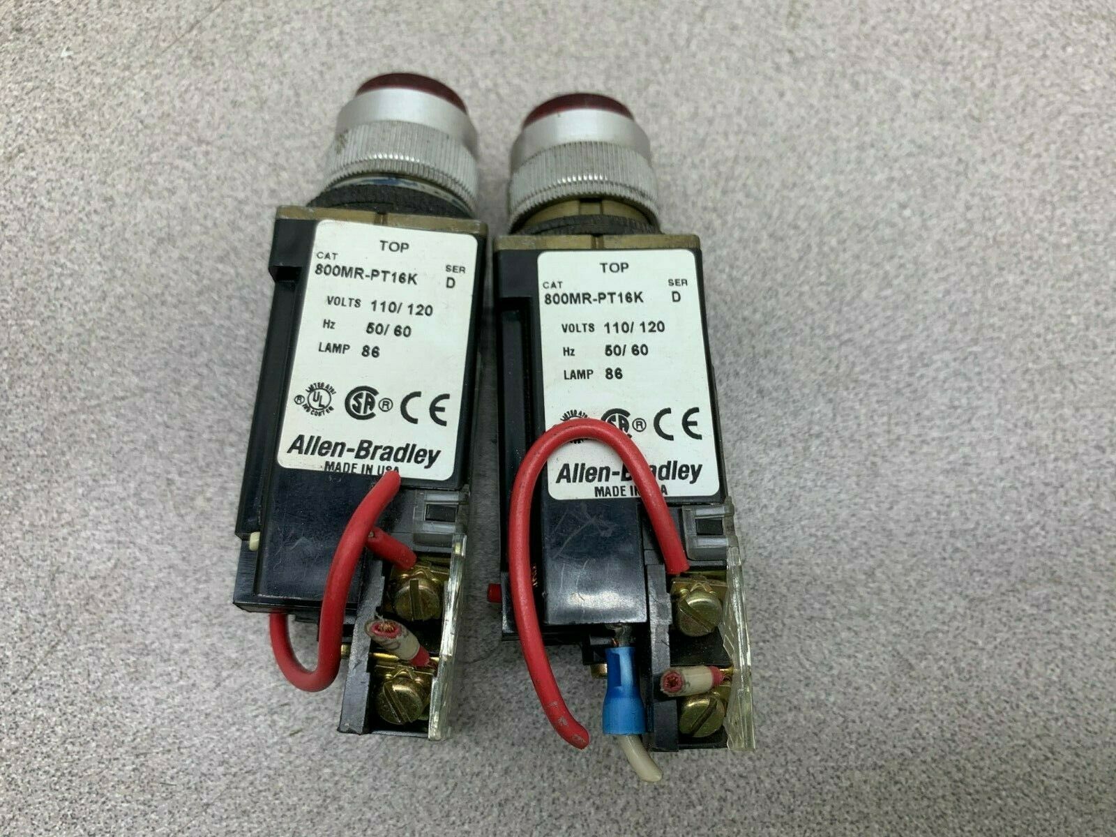 LOT OF 2 USED ALLEN BRADLEY PUSHBUTTON 800MR-PT-16K