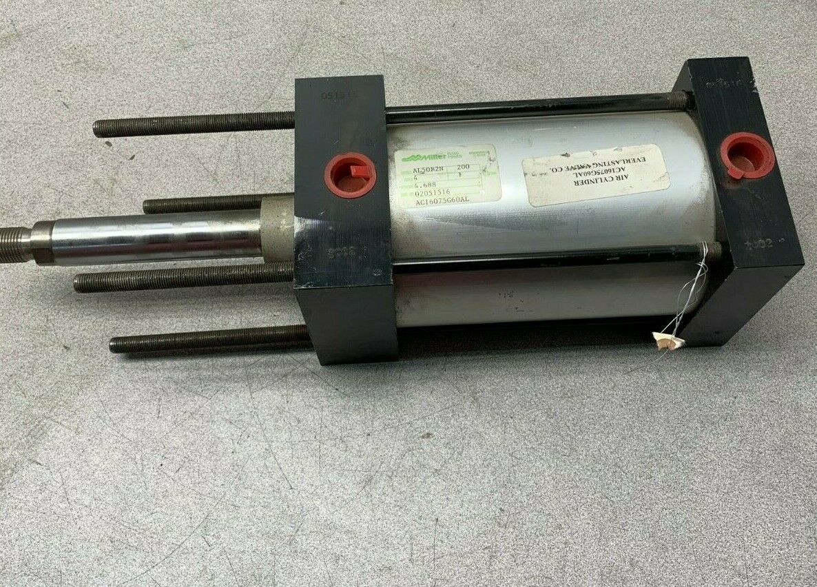 NEW NO BOX MILLER PNEUMATIC CYLINDER 4" BORE 4.688 STORKE AL50B2N