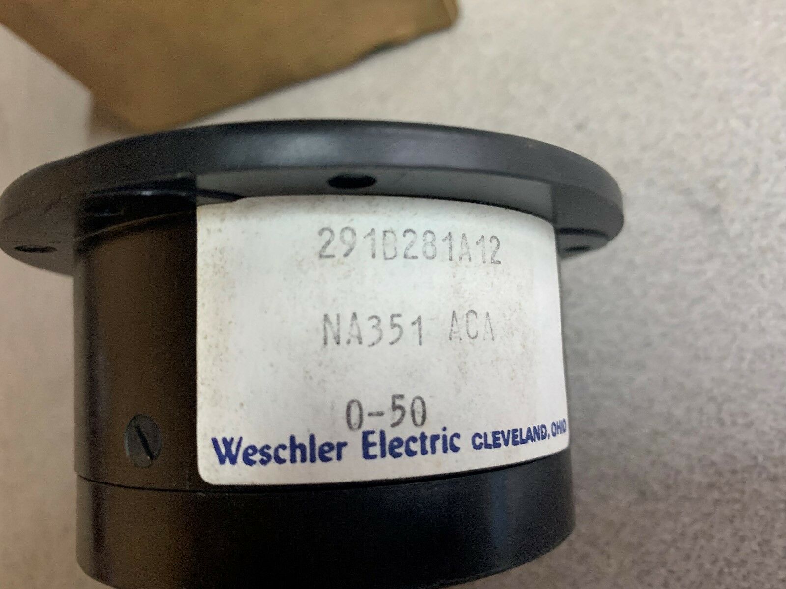 NEW IN BOX WESCHLER PANEL METER 291B281A12