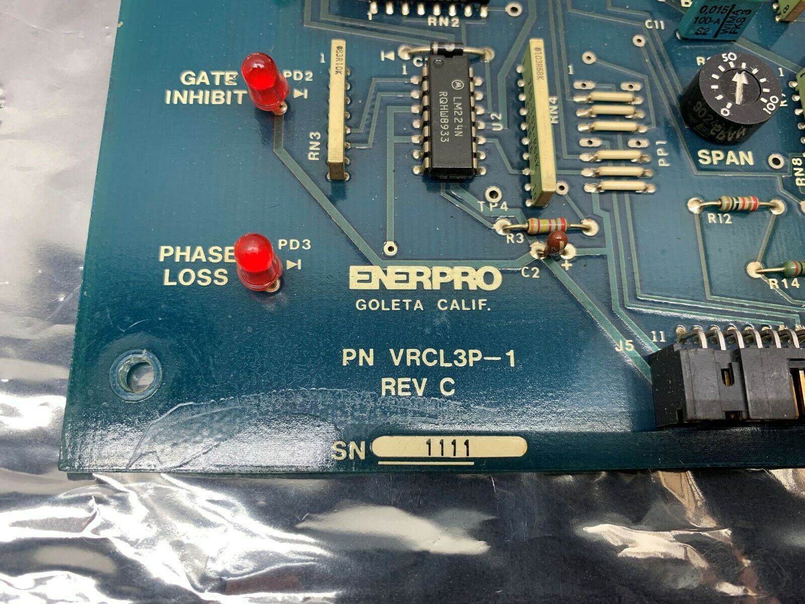 USED ENERPRO REGULATOR BOARD VRCL3P-1 REV. C