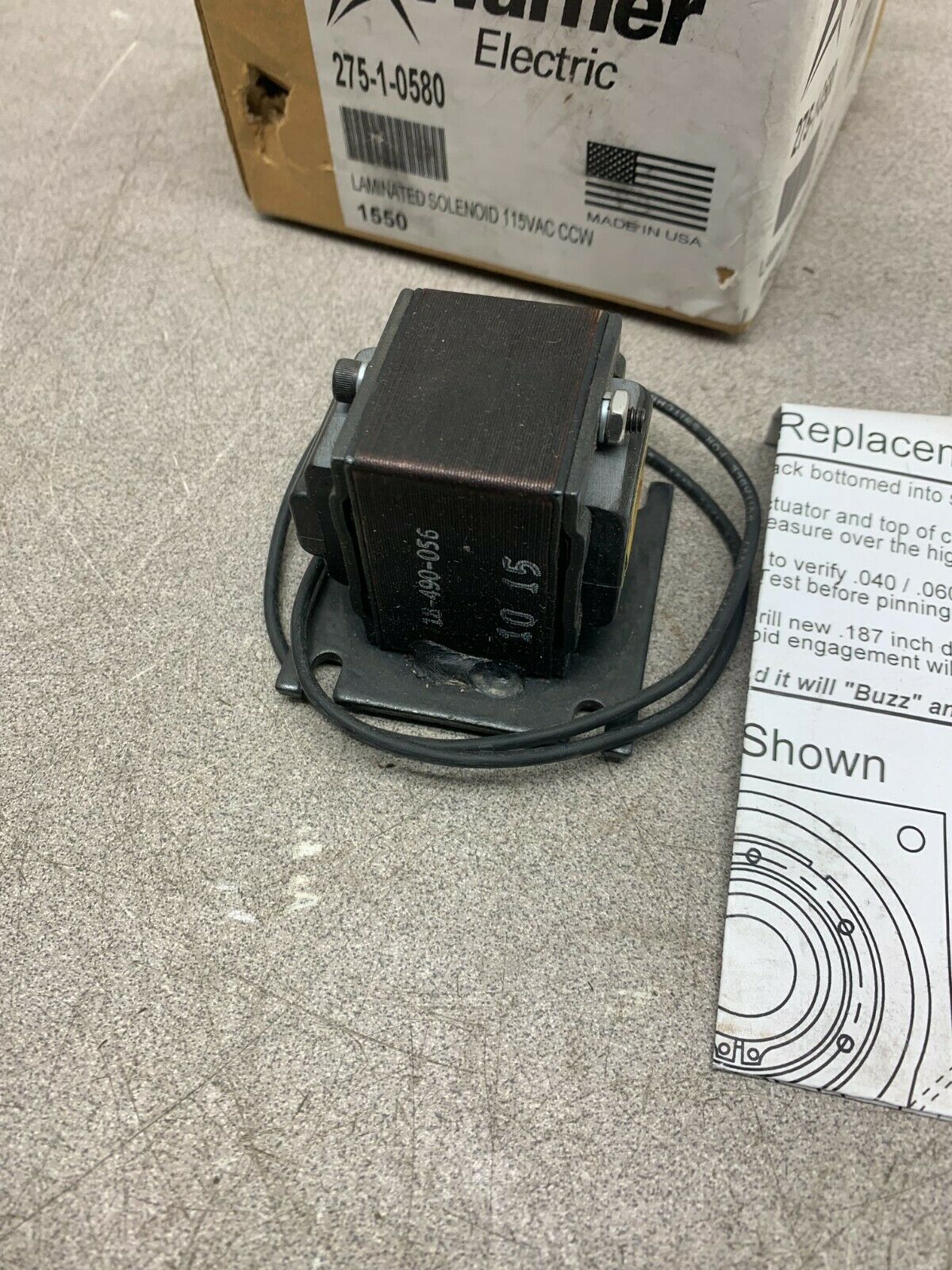 NEW IN BOX ALTRA LAMINATED SOLENOID 115VAC. CCW WARNER ELECTRIC 275-1-0580