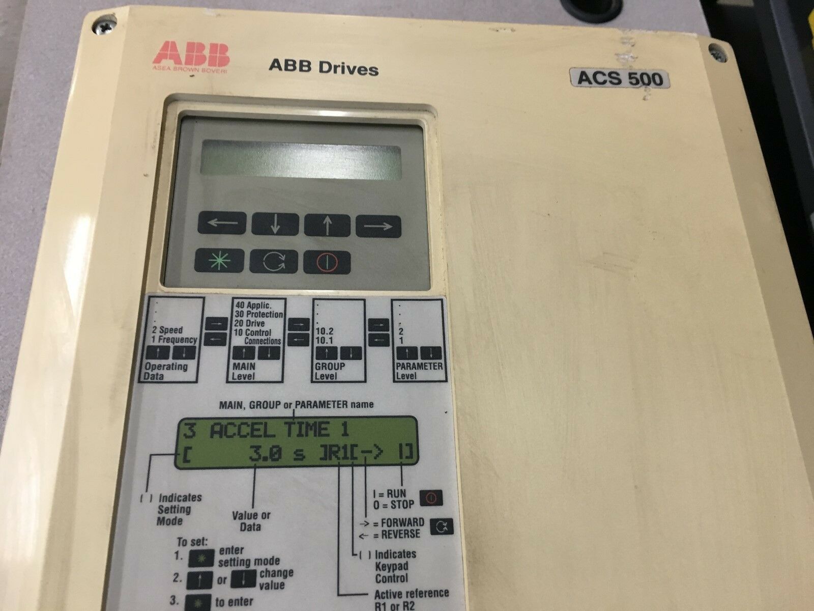 USED ABB ACS 500 15HP VARIABLE SPEED DRIVE ACS501-015-4-0AP2