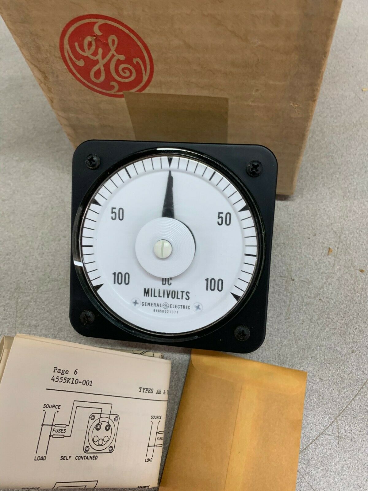 NEW IN BOX GENERAL ELECTRIC 100-0-100 AMMETER 50-103122DAZZ2