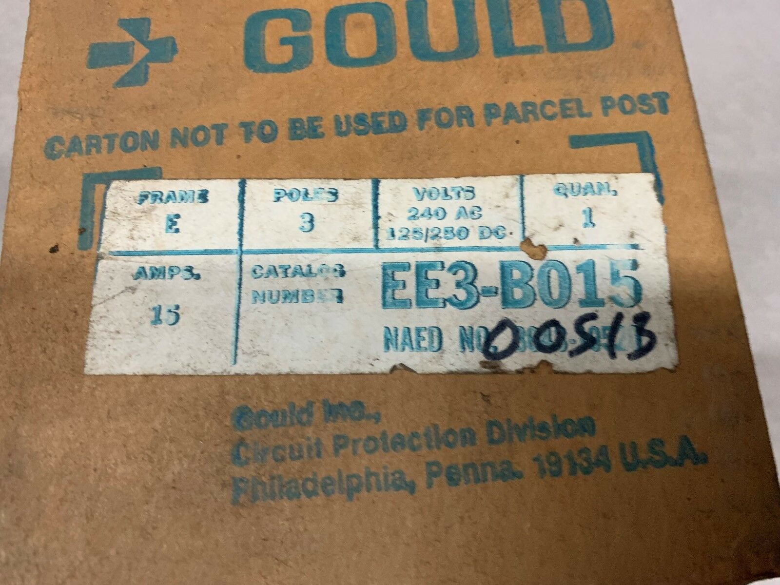 NEW IN BOX GOULD BREAKER EE3-B015/S13EE0R3