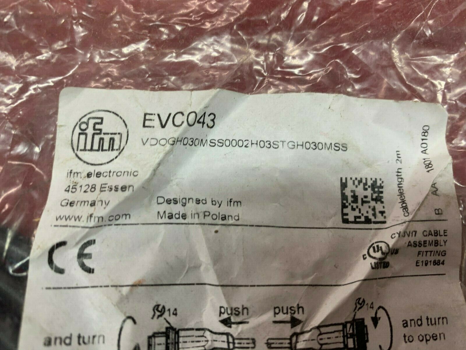 NEW IN BAG IFM SENSOR EVC043