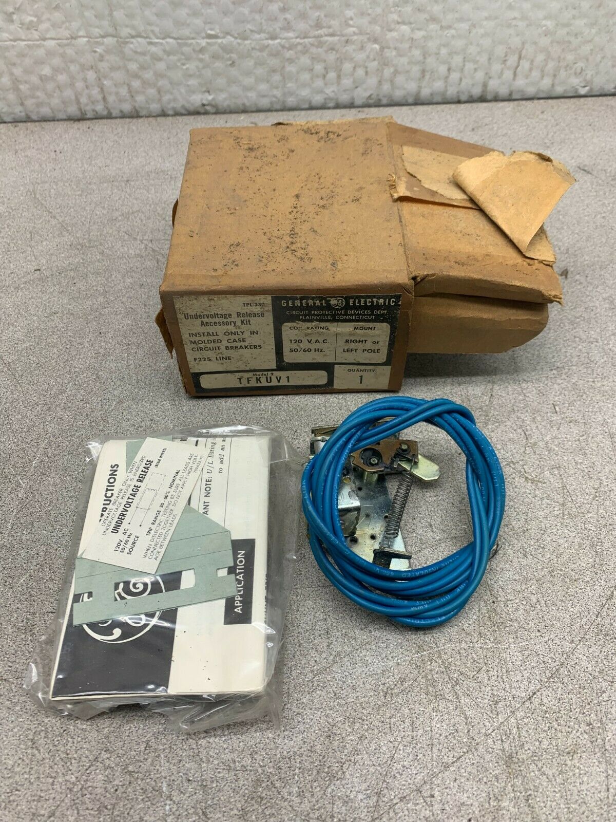 NEW IN BOX GENERAL ELECTRIC UNDER VOLTAGE RELEASE TFKUV1