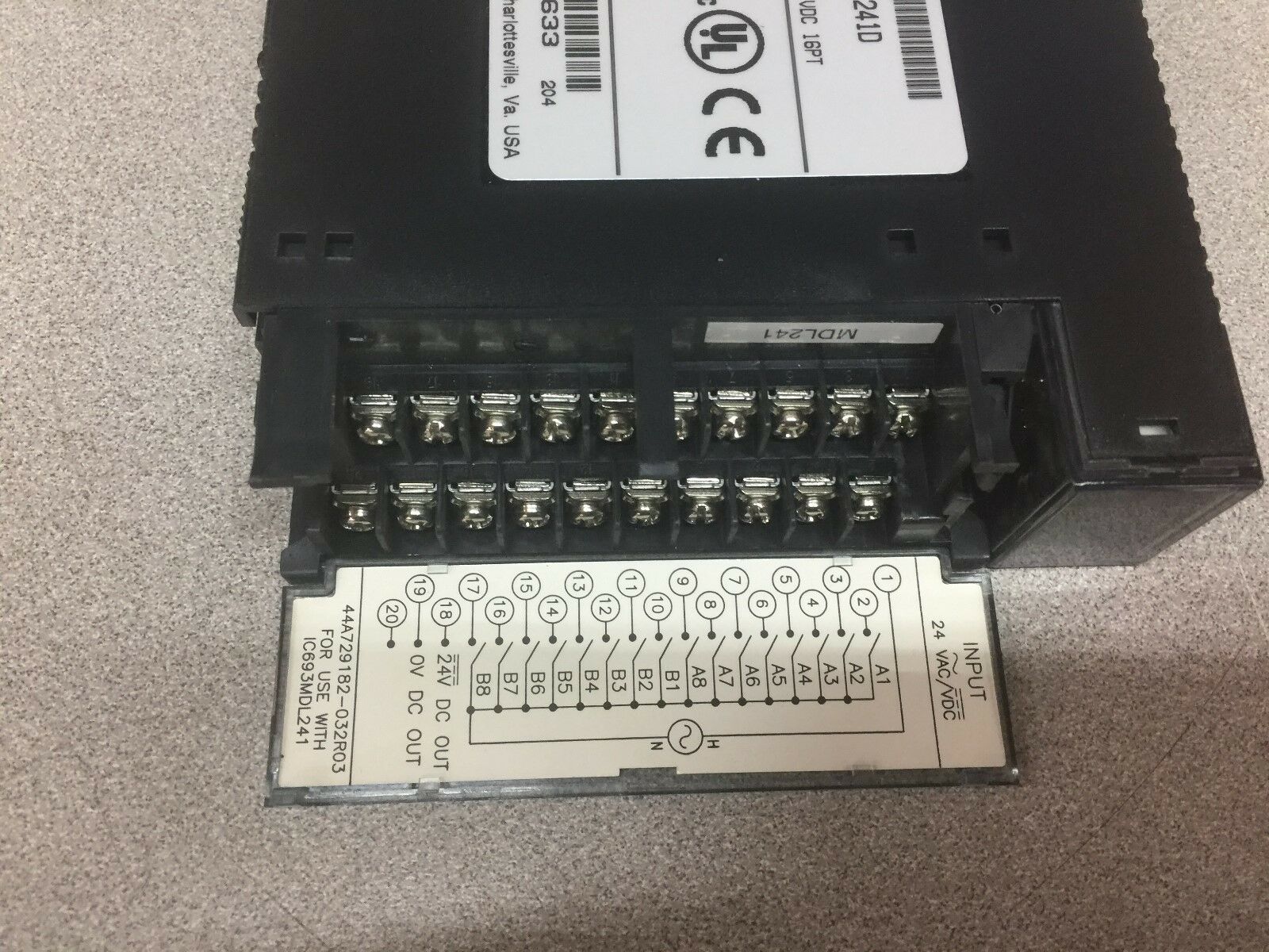 USED GE FANUC 24VAC/DC 16PT INPUT MODULE IC693MDL241D