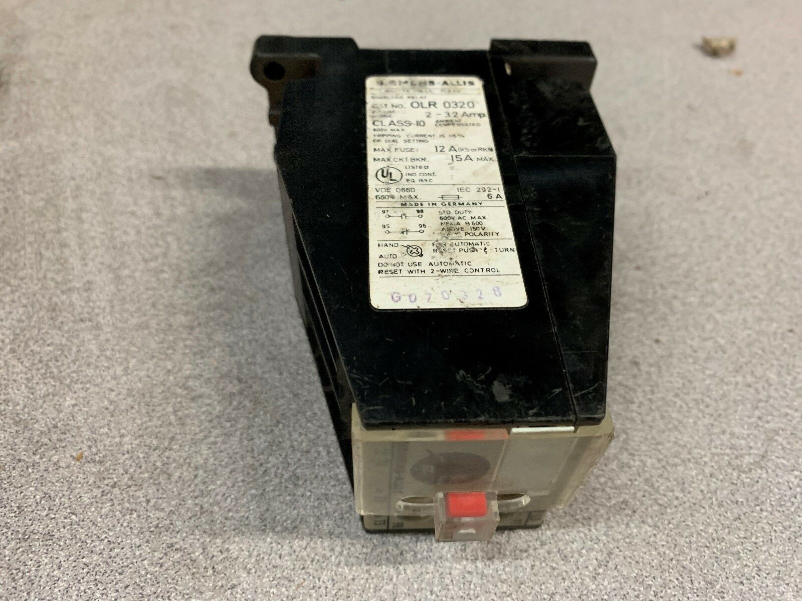 USED SIEMENS RELAY OLR0320