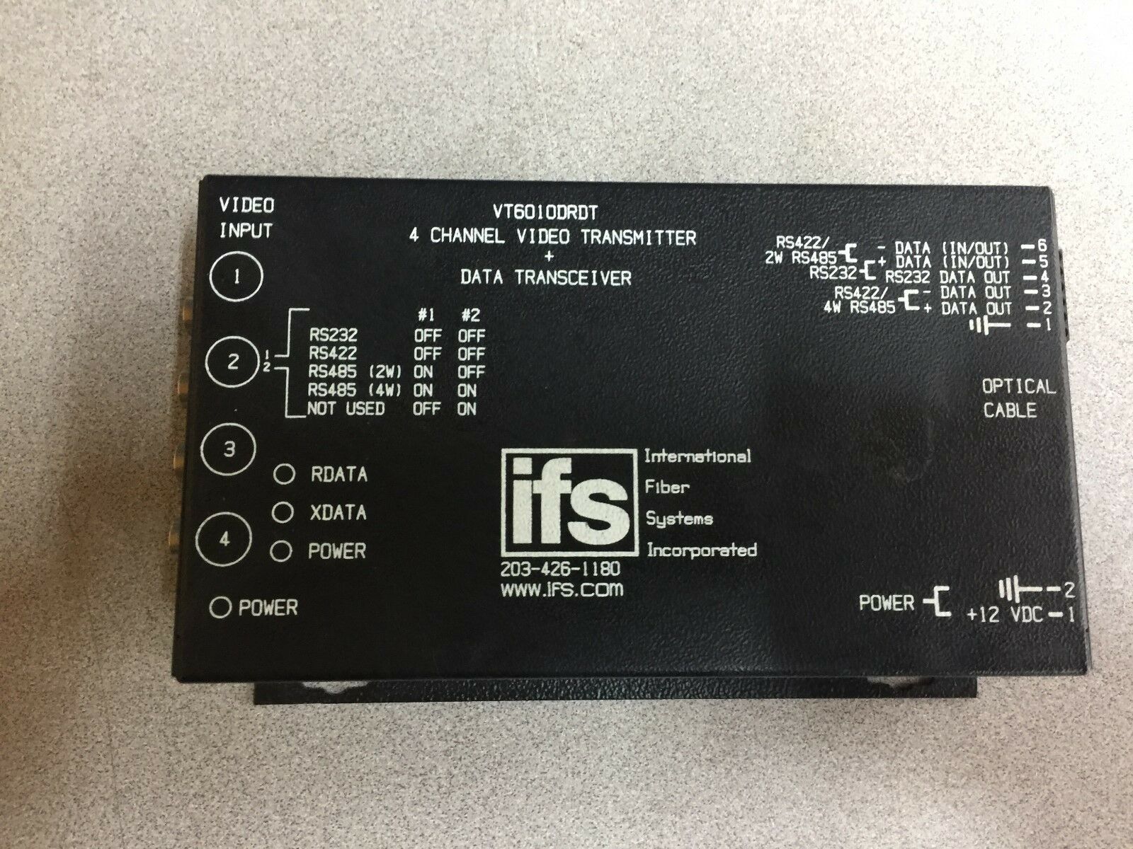 NEW NO BOX IFS 4 CHANNEL VIDEO TRANSMITTER +DATA TRANCEIVER VT6010DRDT