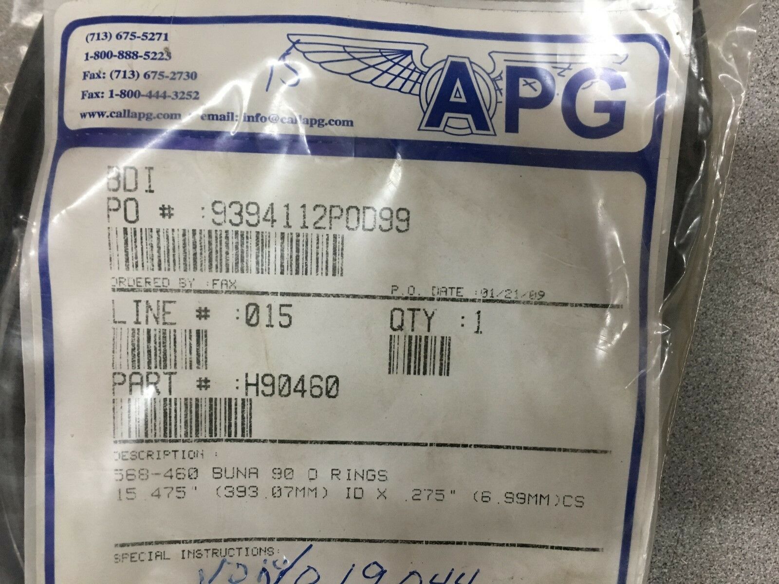 NEW APG 568-460 BUNA 90 O RINGS H90460