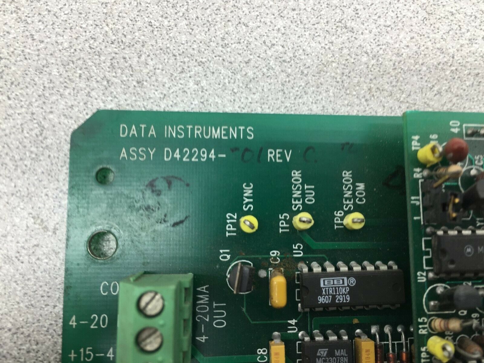 USED DATA INSTSRUMENTS CONTROL BOARD  D42294-01